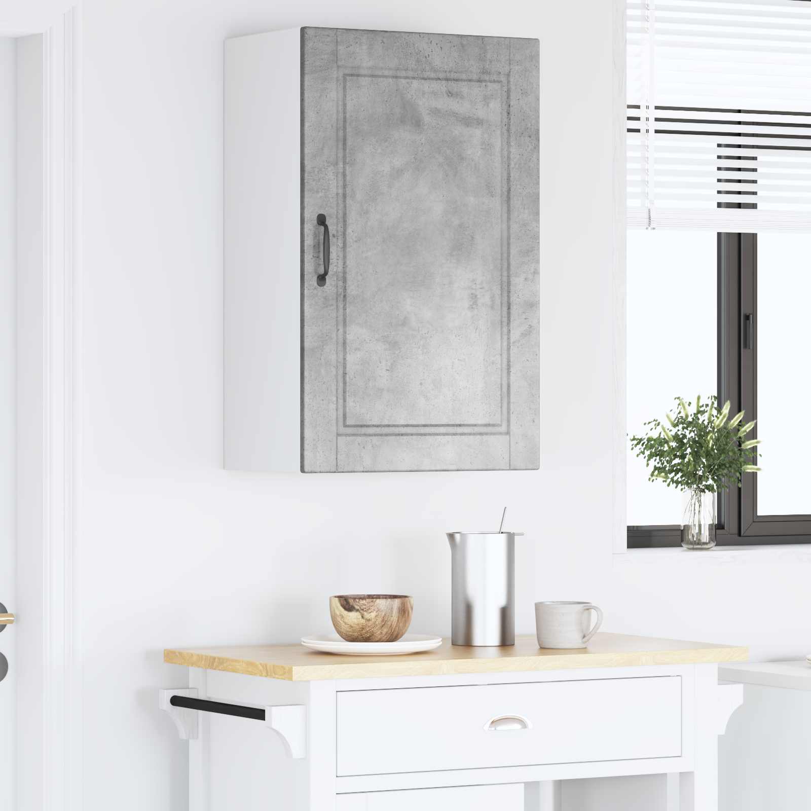 Køkkenskab med hylde Beton Grå 50 x 31 x 80 cm Konstrueret træ