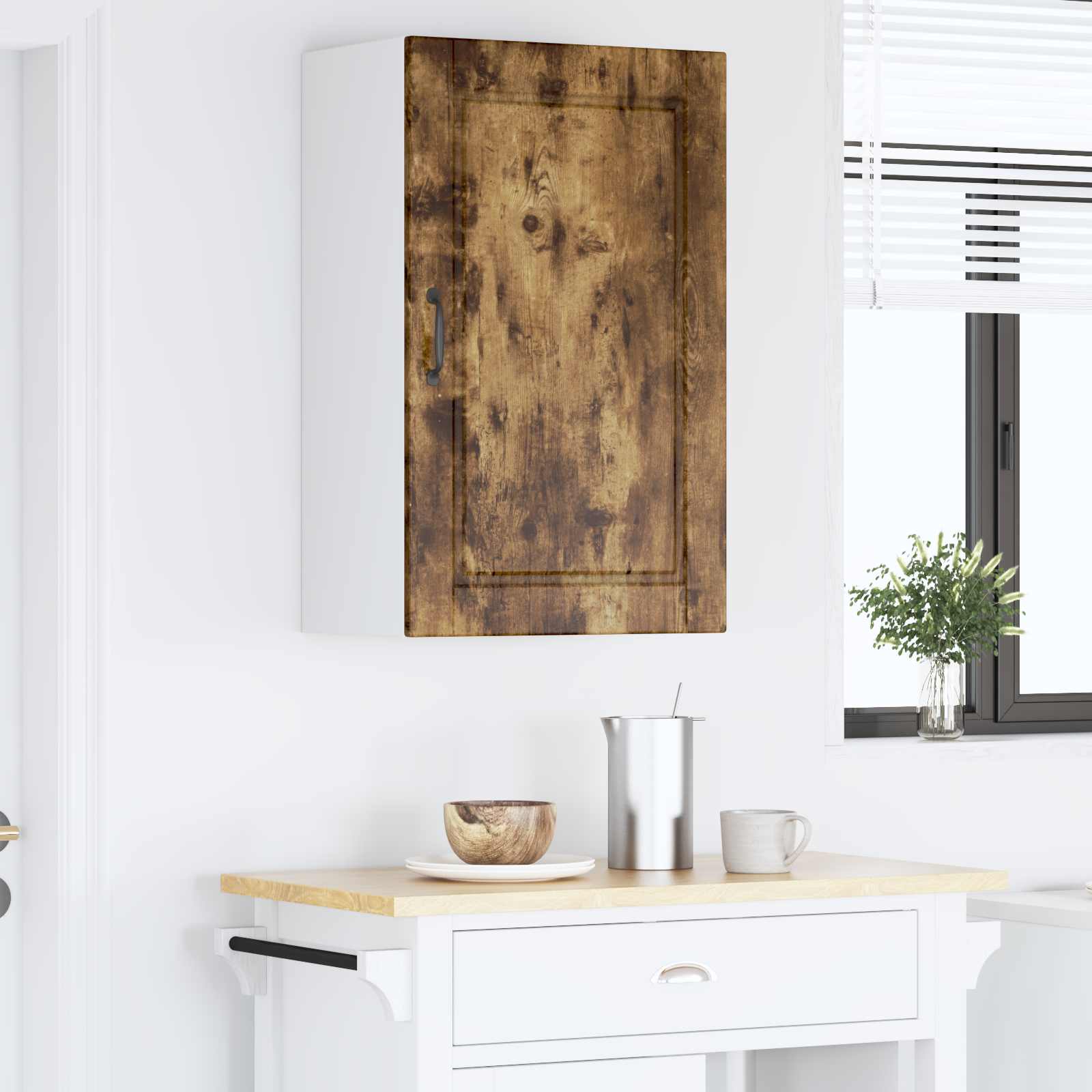 Køkkenskab med hylde Røget eg 50 x 31 x 80 cm Konstrueret træ