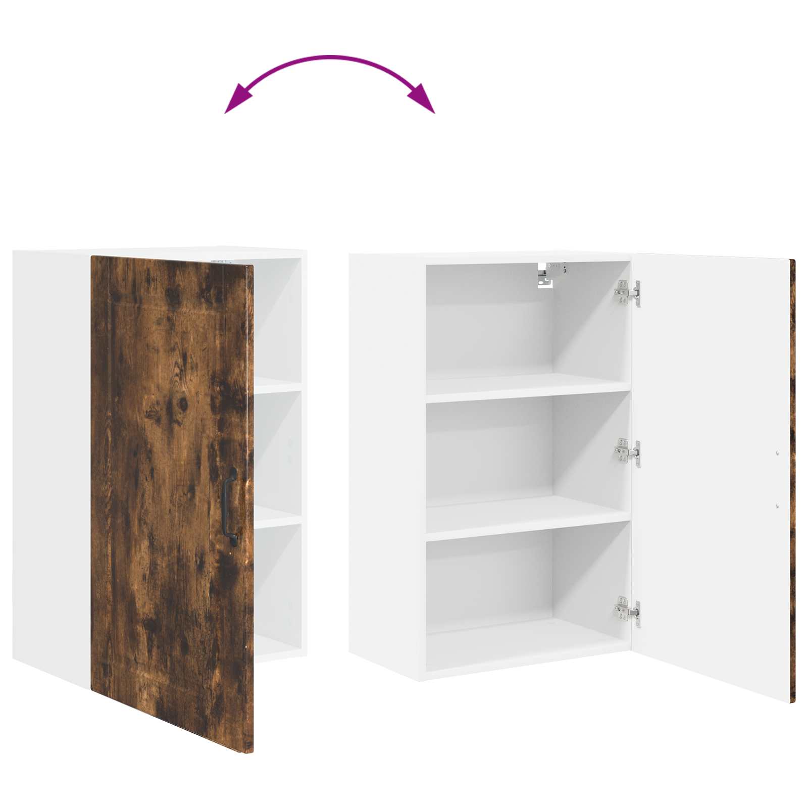 Køkkenskab med hylde Røget eg 50 x 31 x 80 cm Konstrueret træ