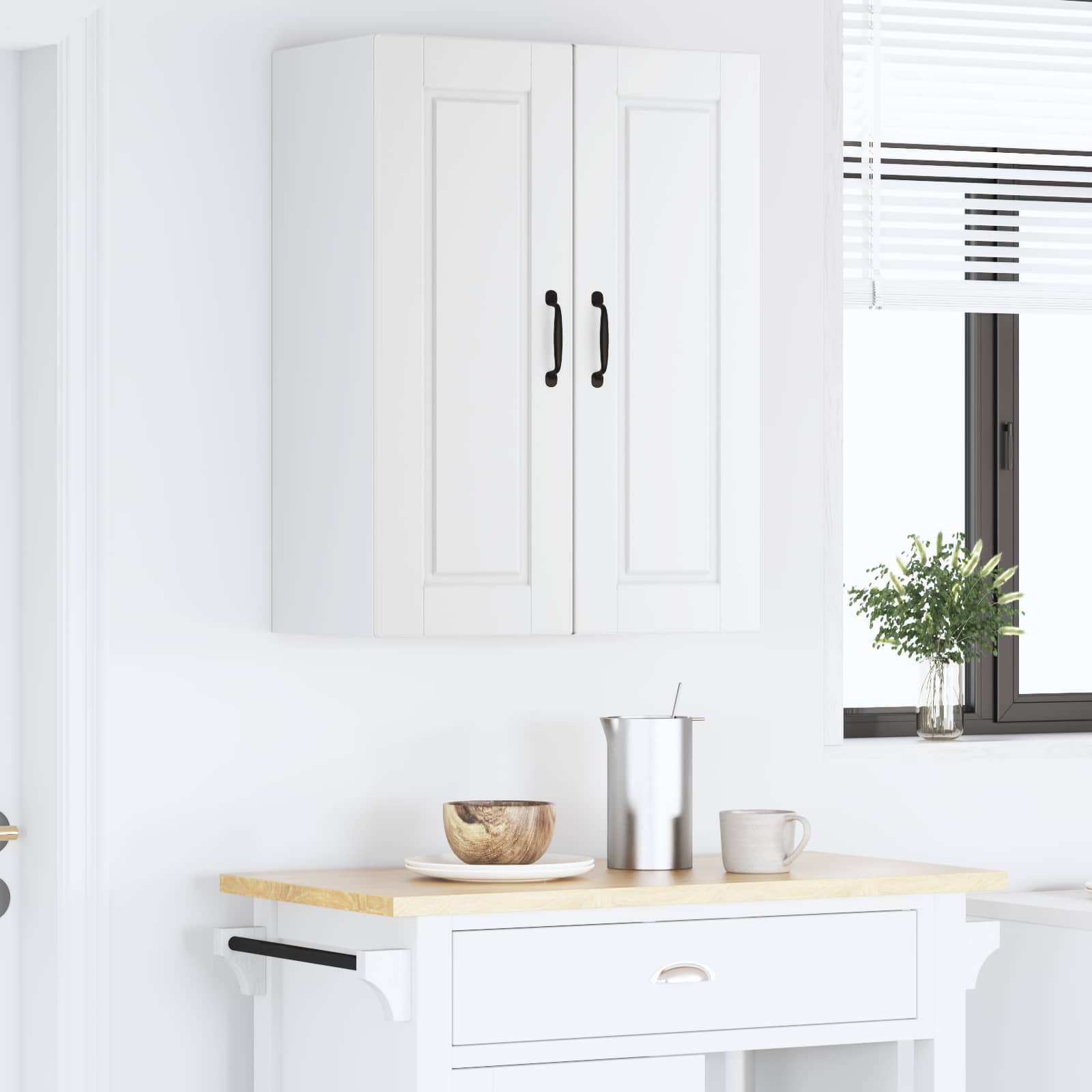 Køkkenskab med hylde Hvid 60 x 31 x 80 cm Konstrueret træ