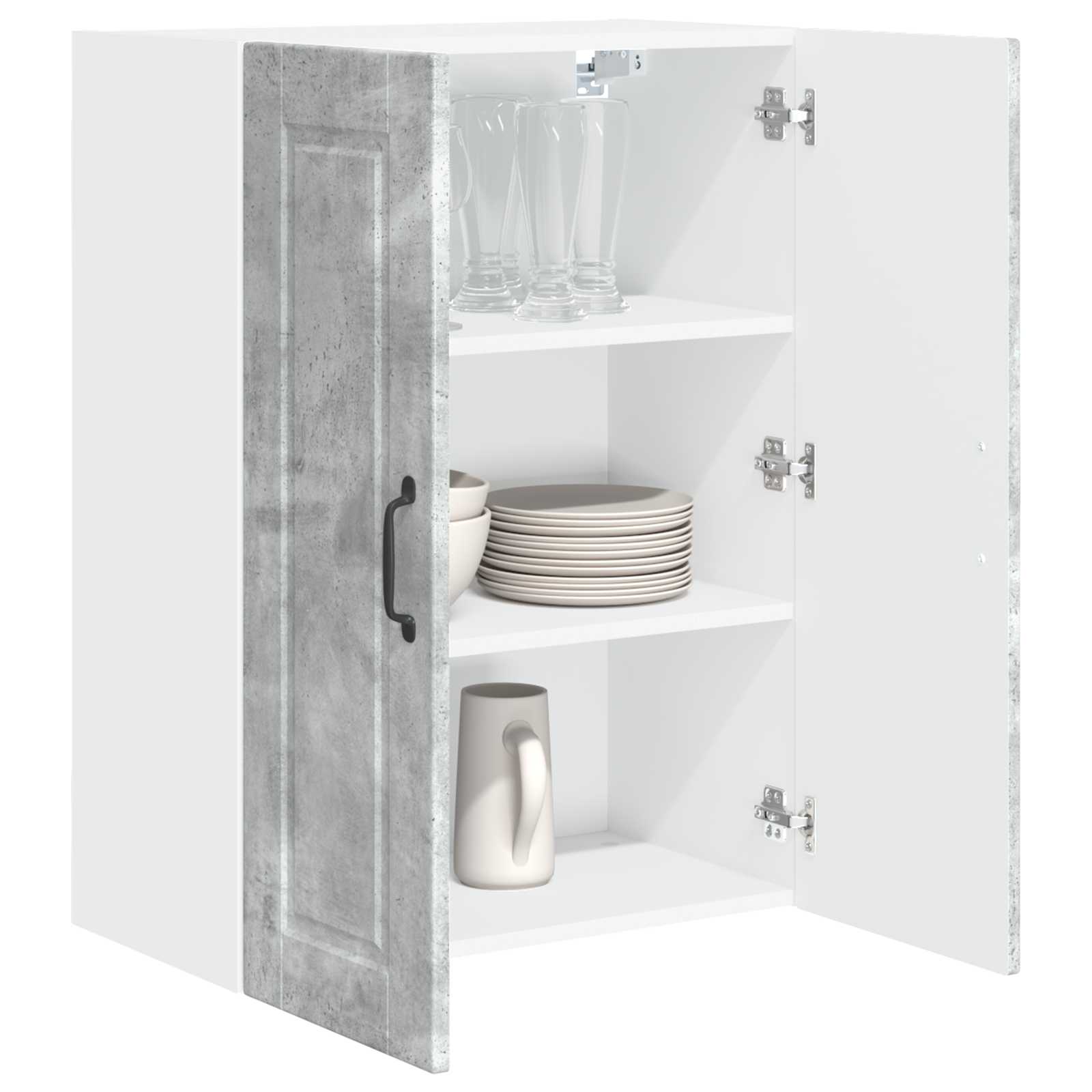 Køkkenskab med hylde Beton Grå 60 x 31 x 80 cm Konstrueret træ