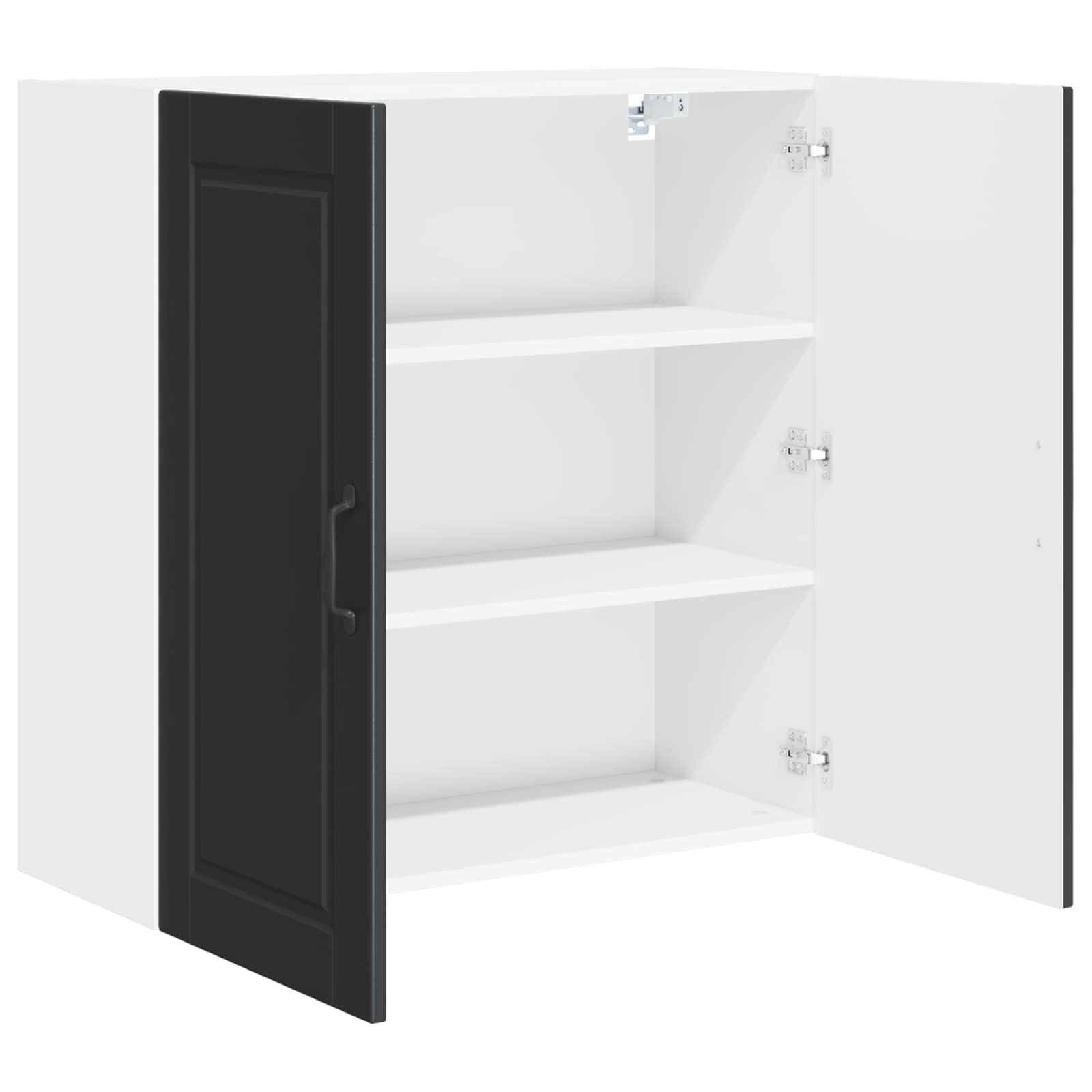 Køkkenskab med hylde Sort 80 x 31 x 80 cm Konstrueret træ