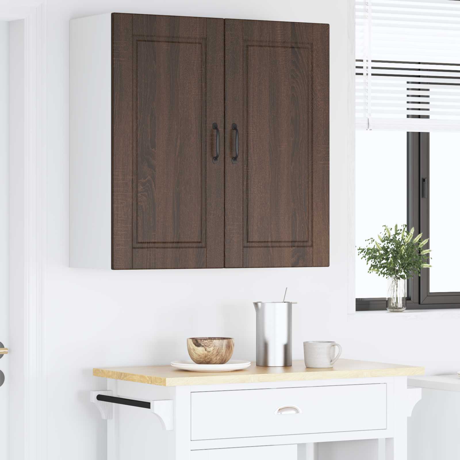 Køkkenskab med hylde Brun eg 80 x 31 x 80 cm Konstrueret træ