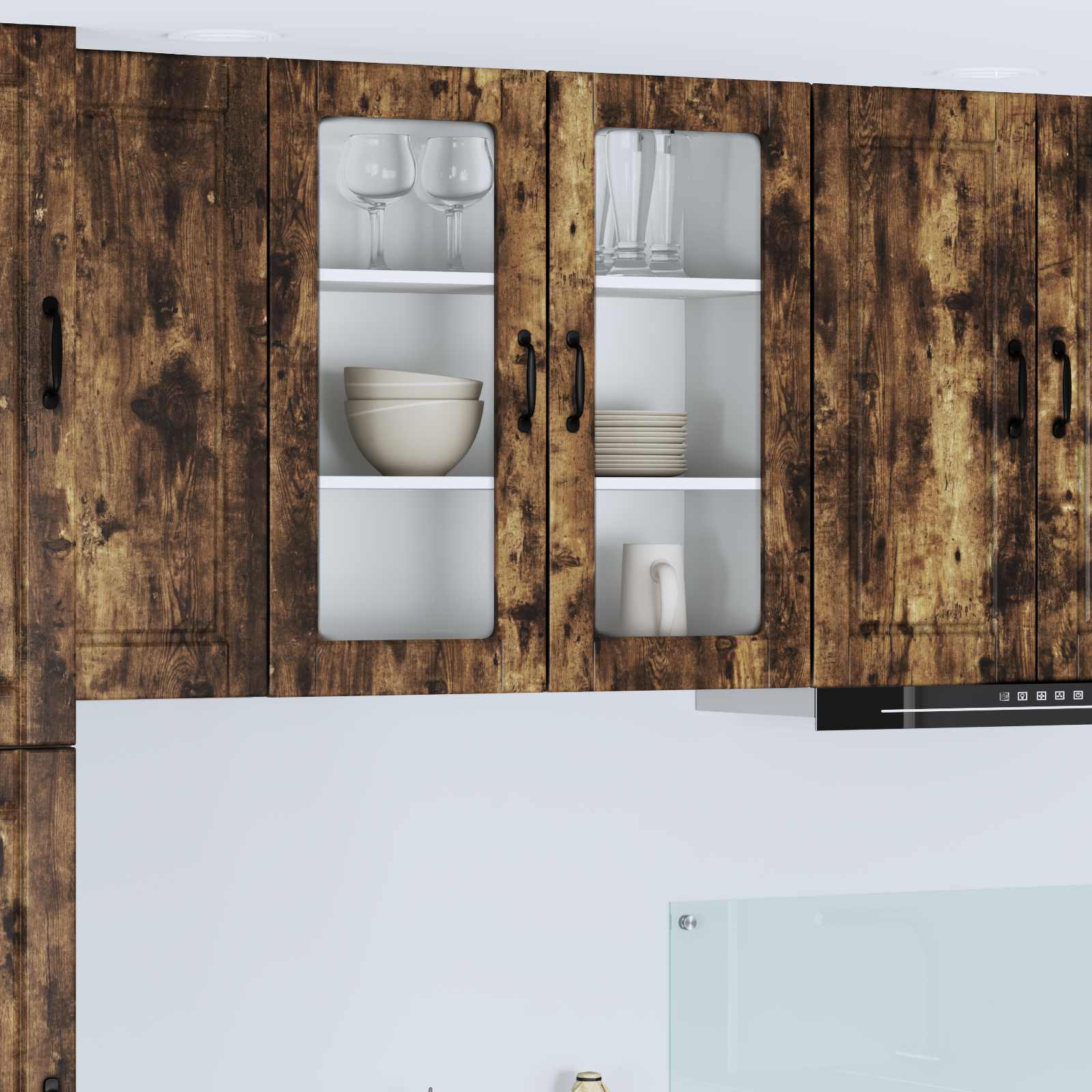 Køkkenskab med hylde Røget eg 80 x 31 x 80 cm Konstrueret træ