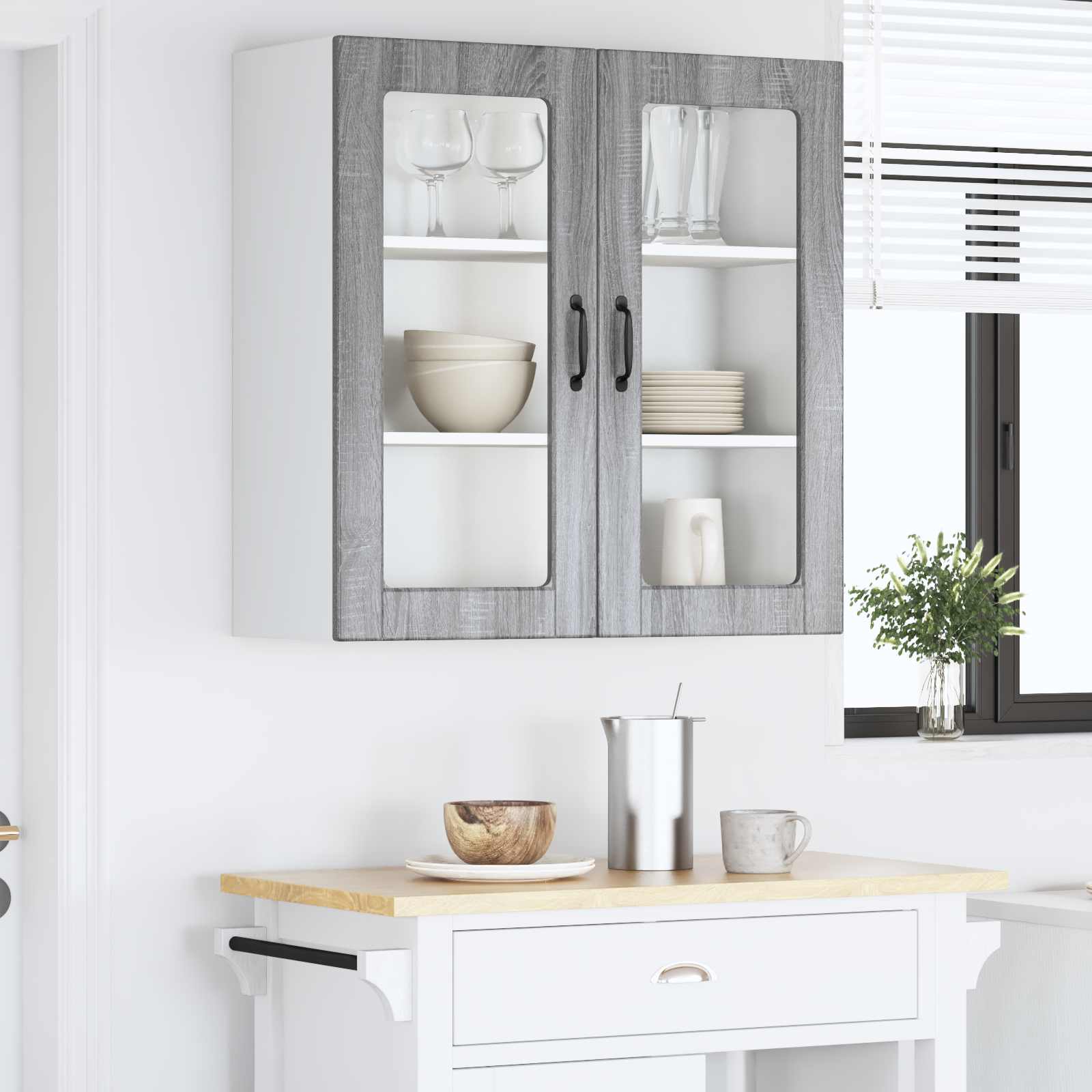 Køkkenskab med hylde Grå Sonoma 80 x 31 x 80 cm Konstrueret træ