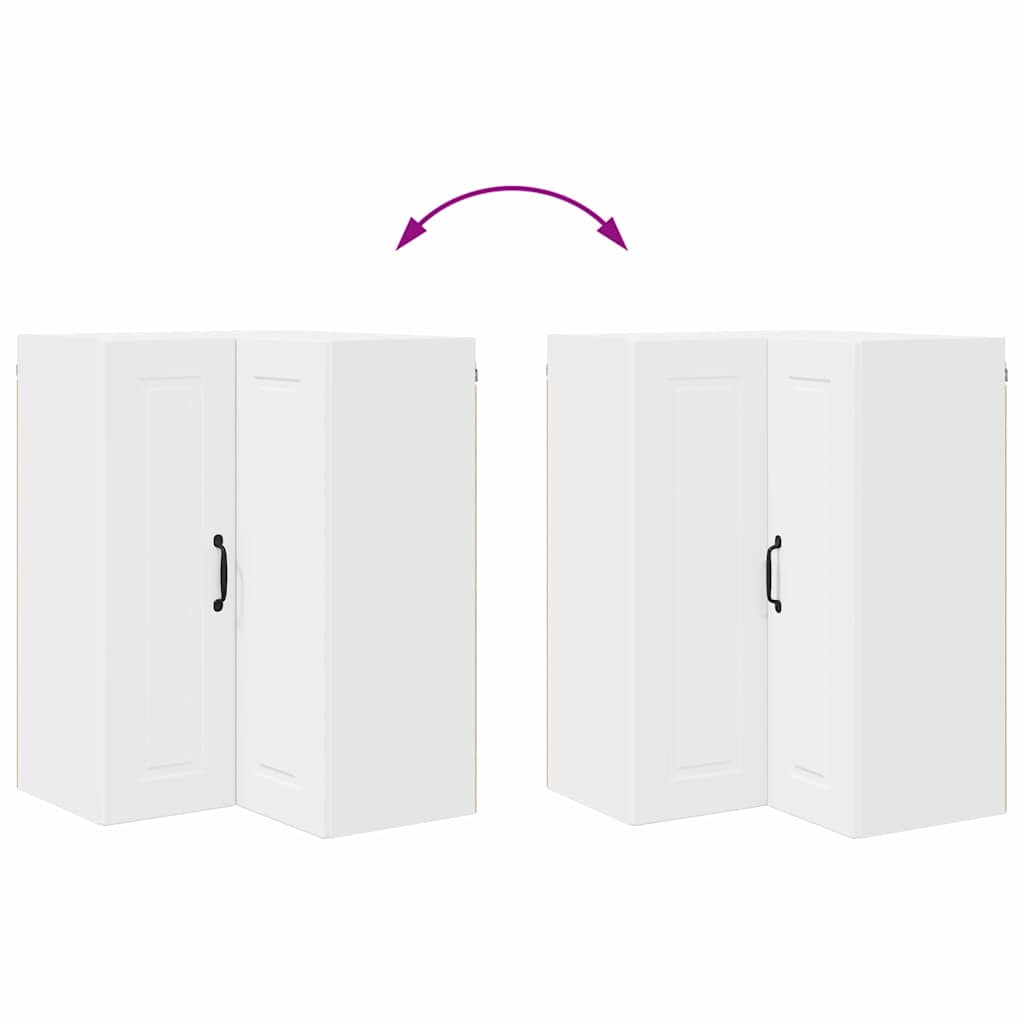 Vægskab til køkken med dør Hvid 57 x 57 x 80 cm Konstrueret træ