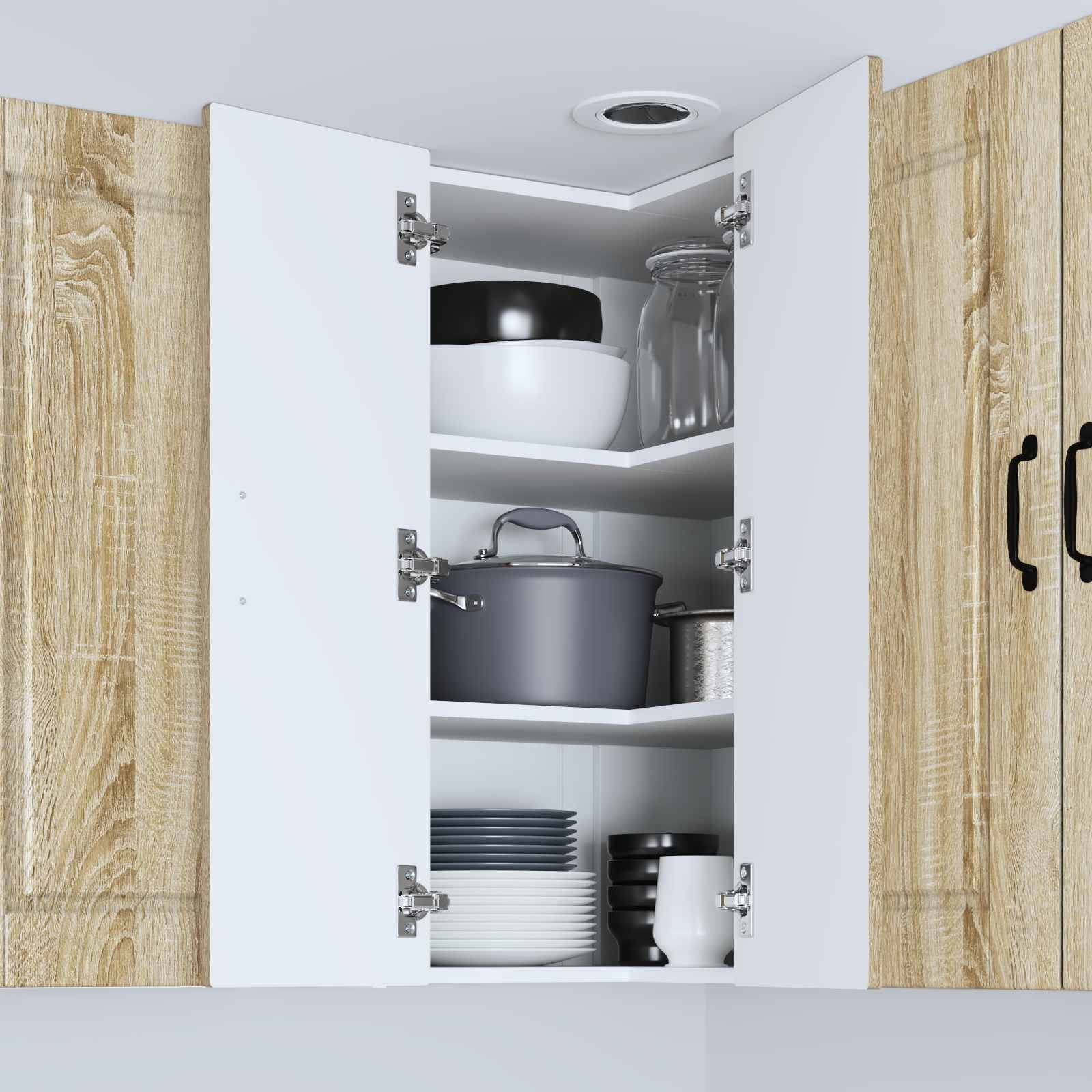 Køkkenskab med hylde Sonoma eg 57 x 57 x 80 cm Konstrueret træ