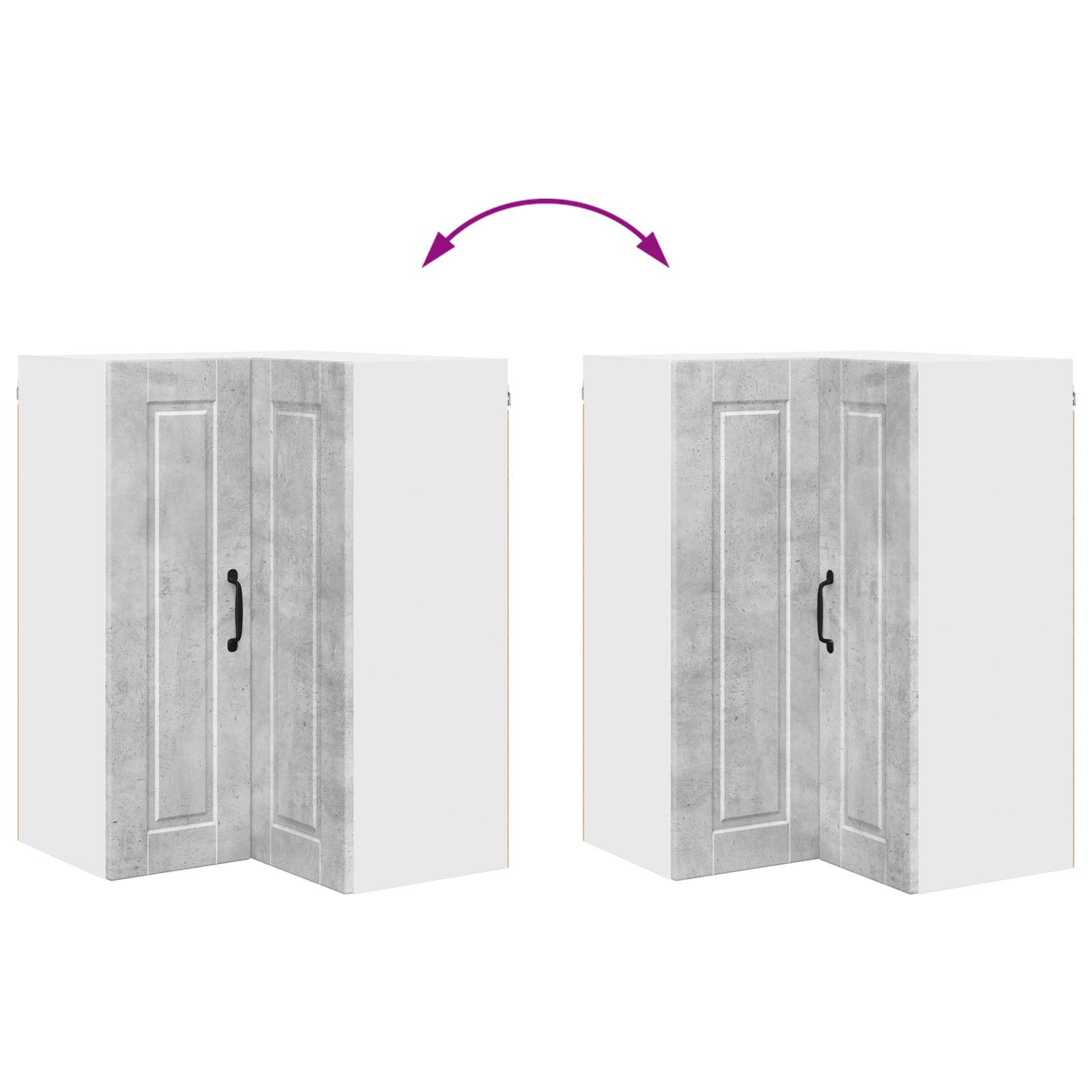 Køkkenskab med hylde Beton Grå 57 x 57 x 80 cm Konstrueret træ