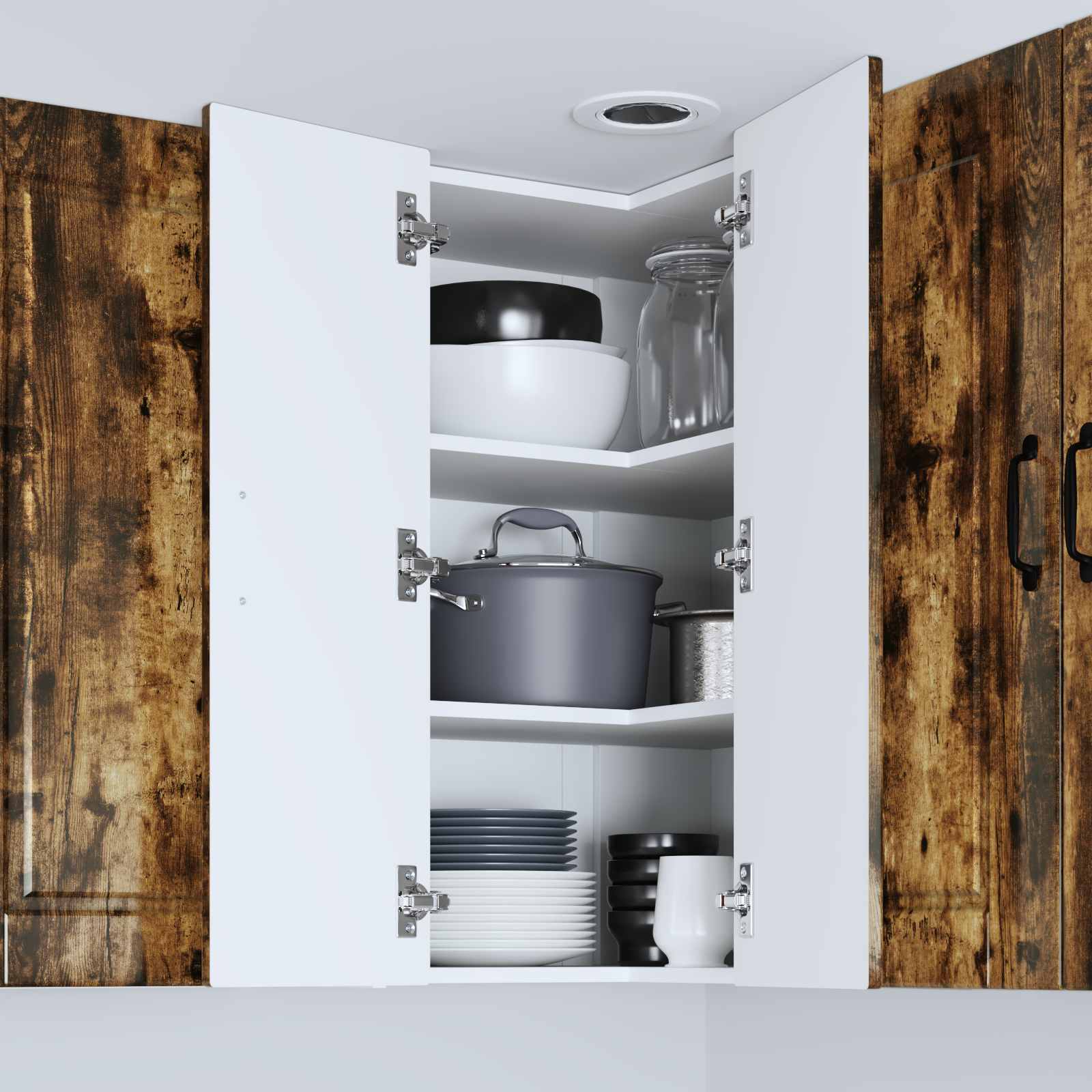 Køkkenskab med hylde Røget eg 57 x 57 x 80 cm Konstrueret træ