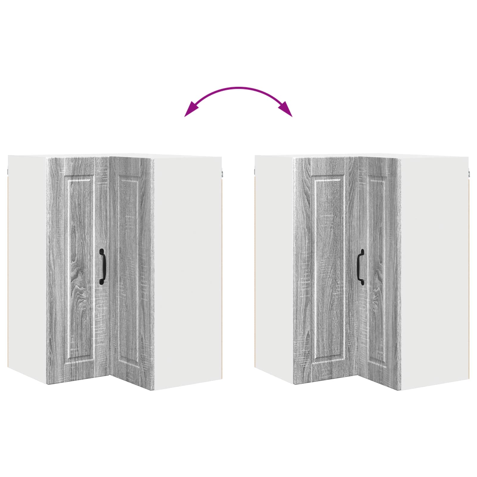 Køkkenskab med hylde Grå Sonoma 57 x 57 x 80 cm Konstrueret træ