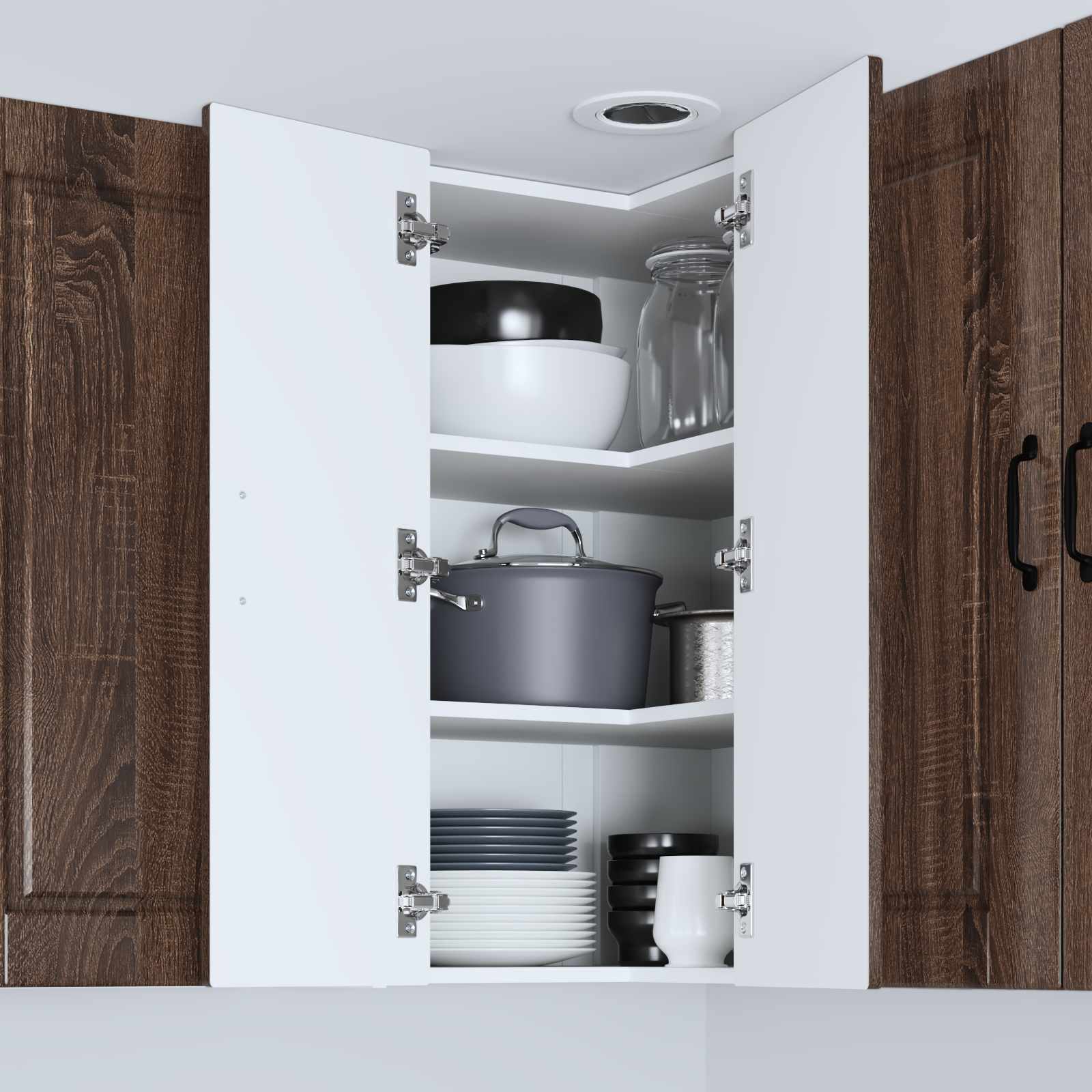 Køkkenskab med hylde Brun eg 57 x 57 x 80 cm Konstrueret træ