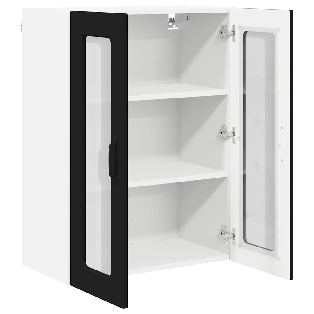 Vægskab til køkken med dør Sort 60 x 31 x 80 cm Konstrueret træ