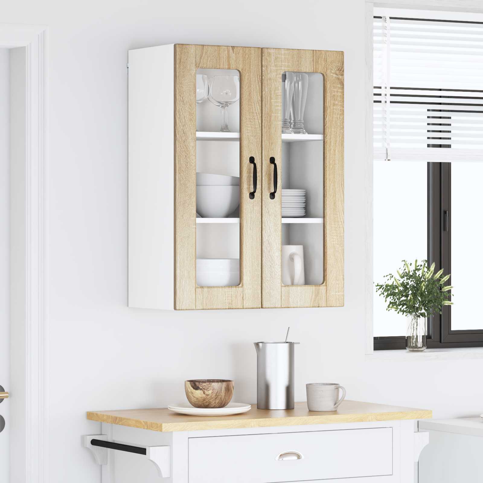 Køkkenskab med hylde Sonoma eg 60 x 31 x 80 cm Konstrueret træ