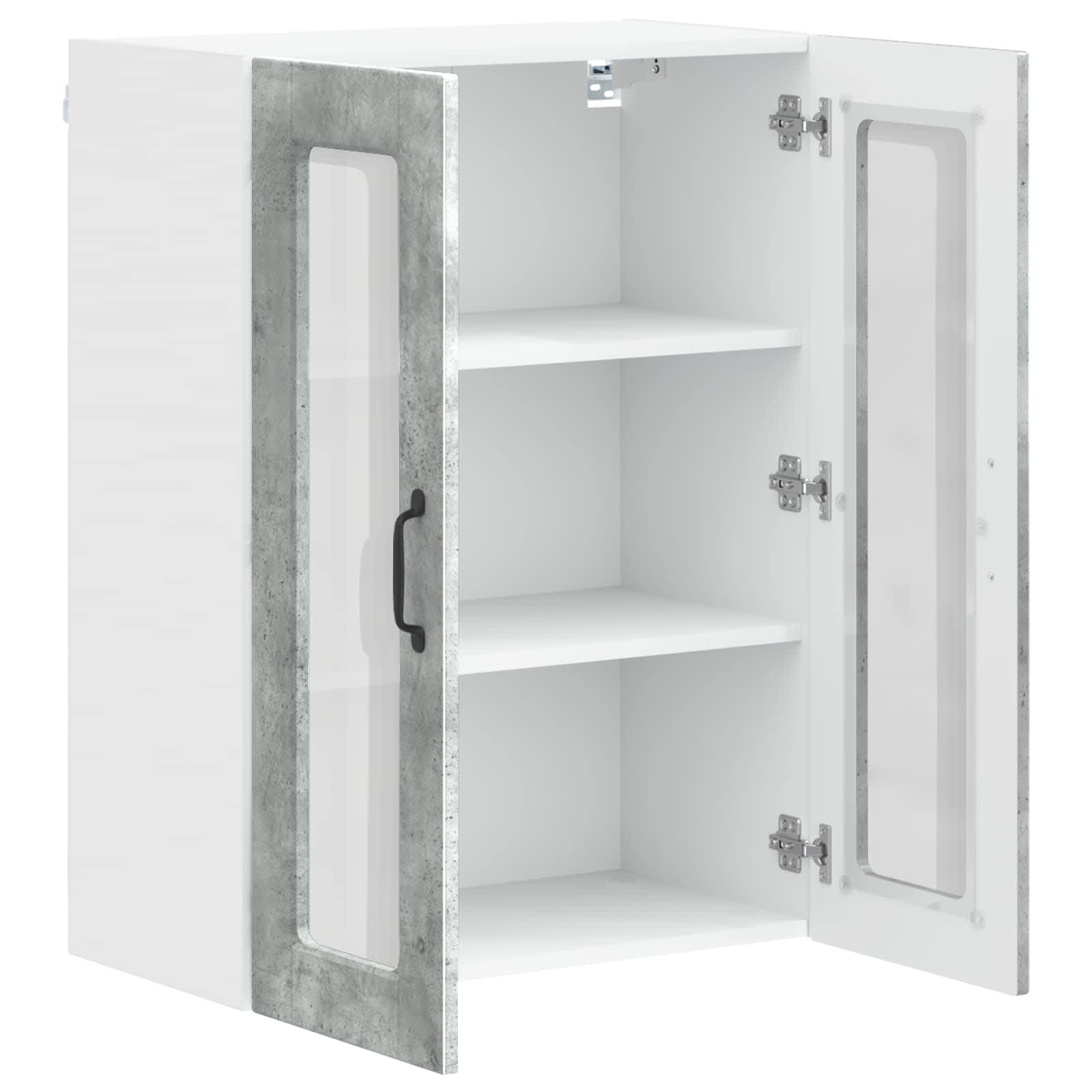 Køkkenskab med hylde Beton Grå 60 x 31 x 80 cm Konstrueret træ