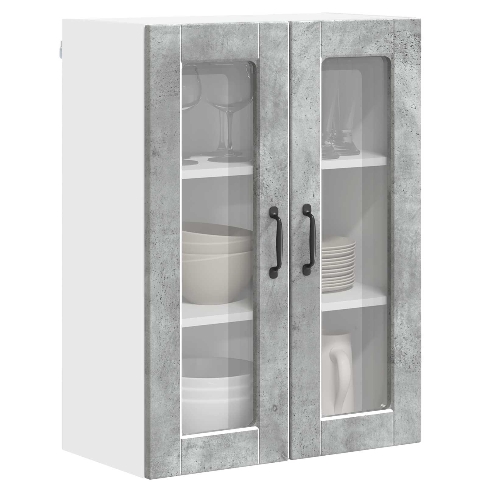 Køkkenskab med hylde Beton Grå 60 x 31 x 80 cm Konstrueret træ