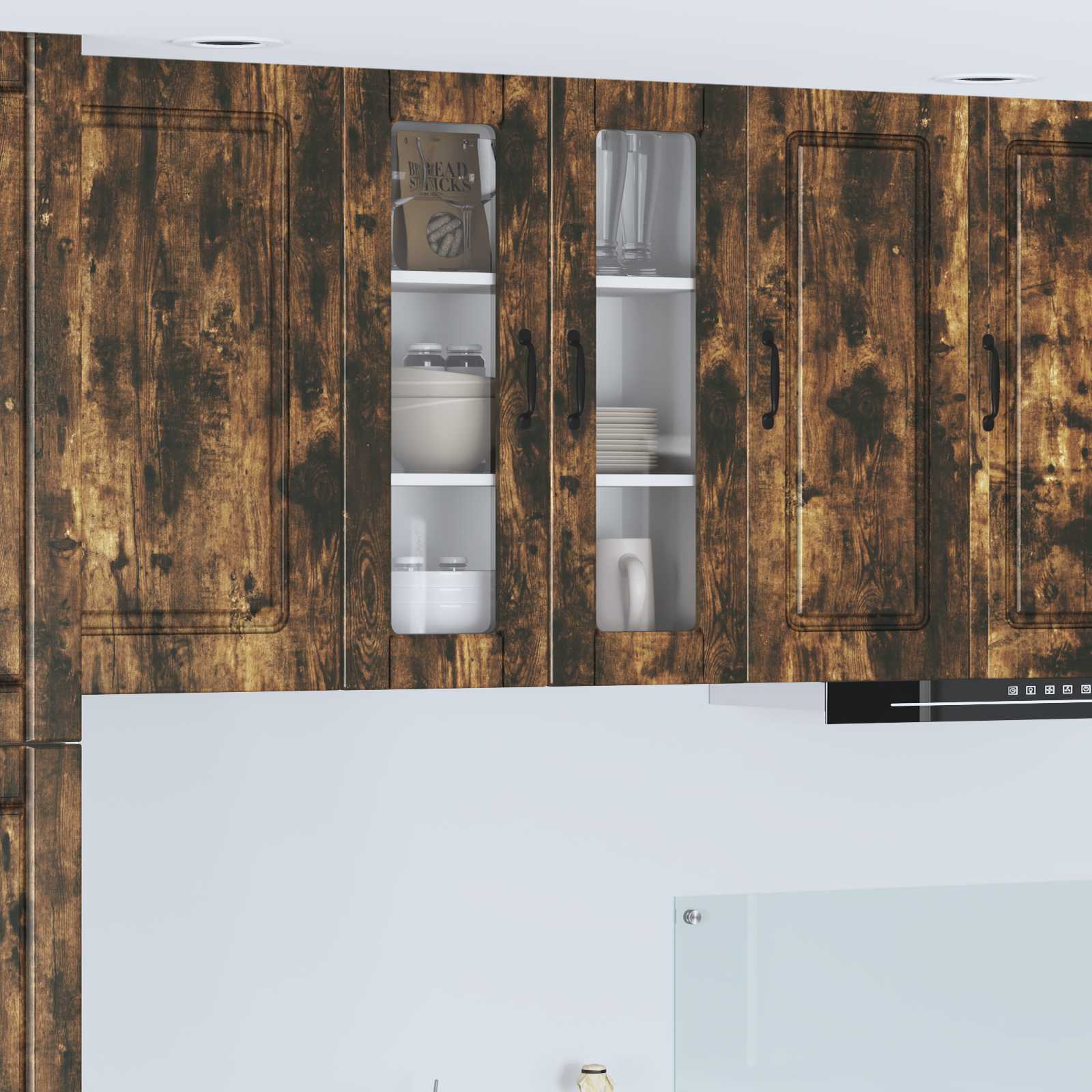 Køkkenskab med hylde Røget eg 60 x 31 x 80 cm Konstrueret træ