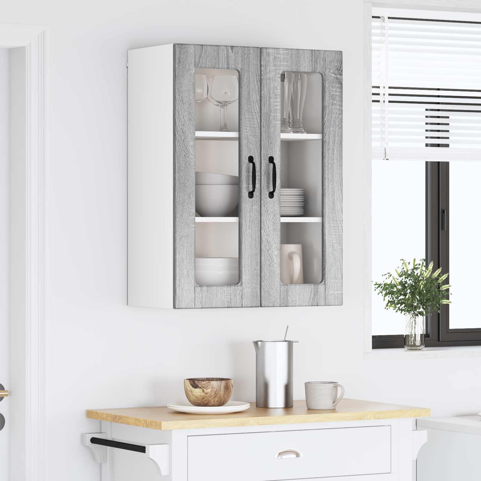 Køkkenskab med hylde Grå Sonoma 60 x 31 x 80 cm Konstrueret træ