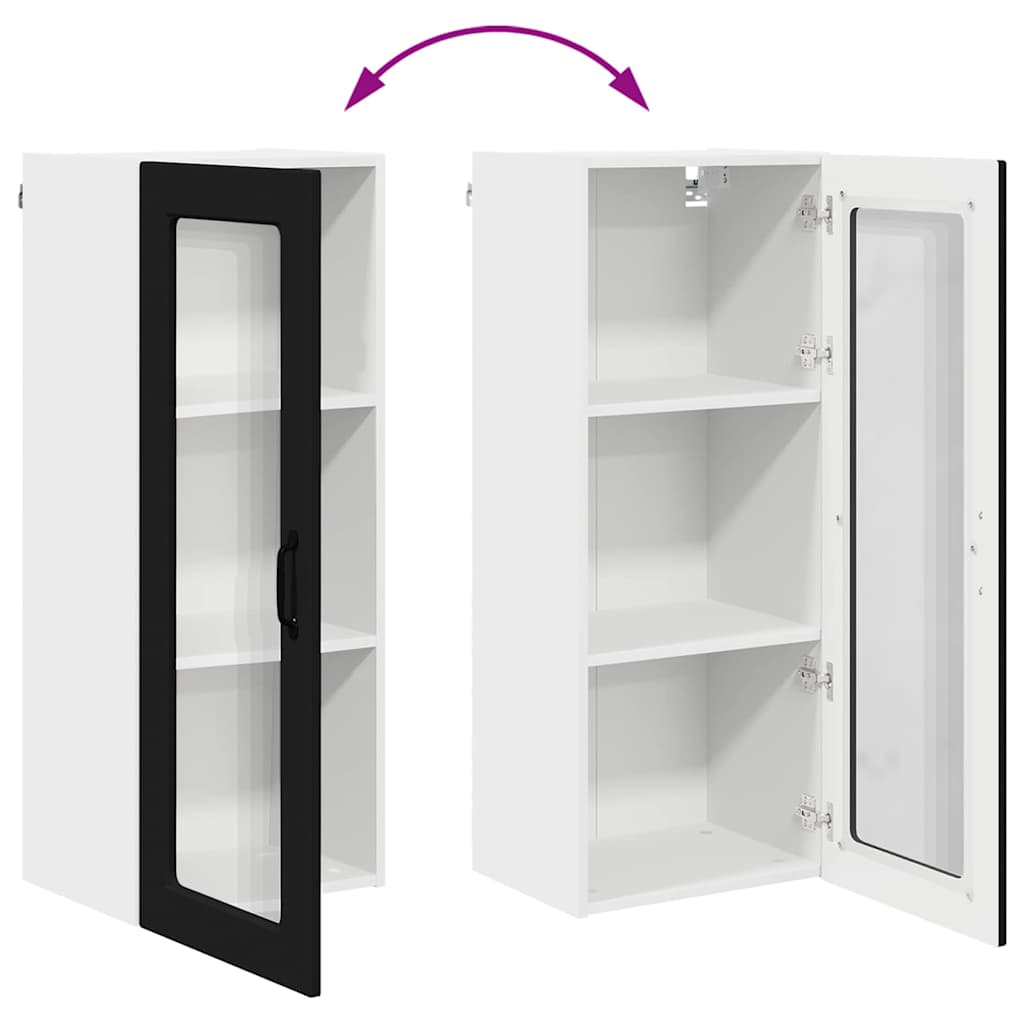 Vægskab til køkken Sort 40 x 31 x 100 cm Konstrueret træ