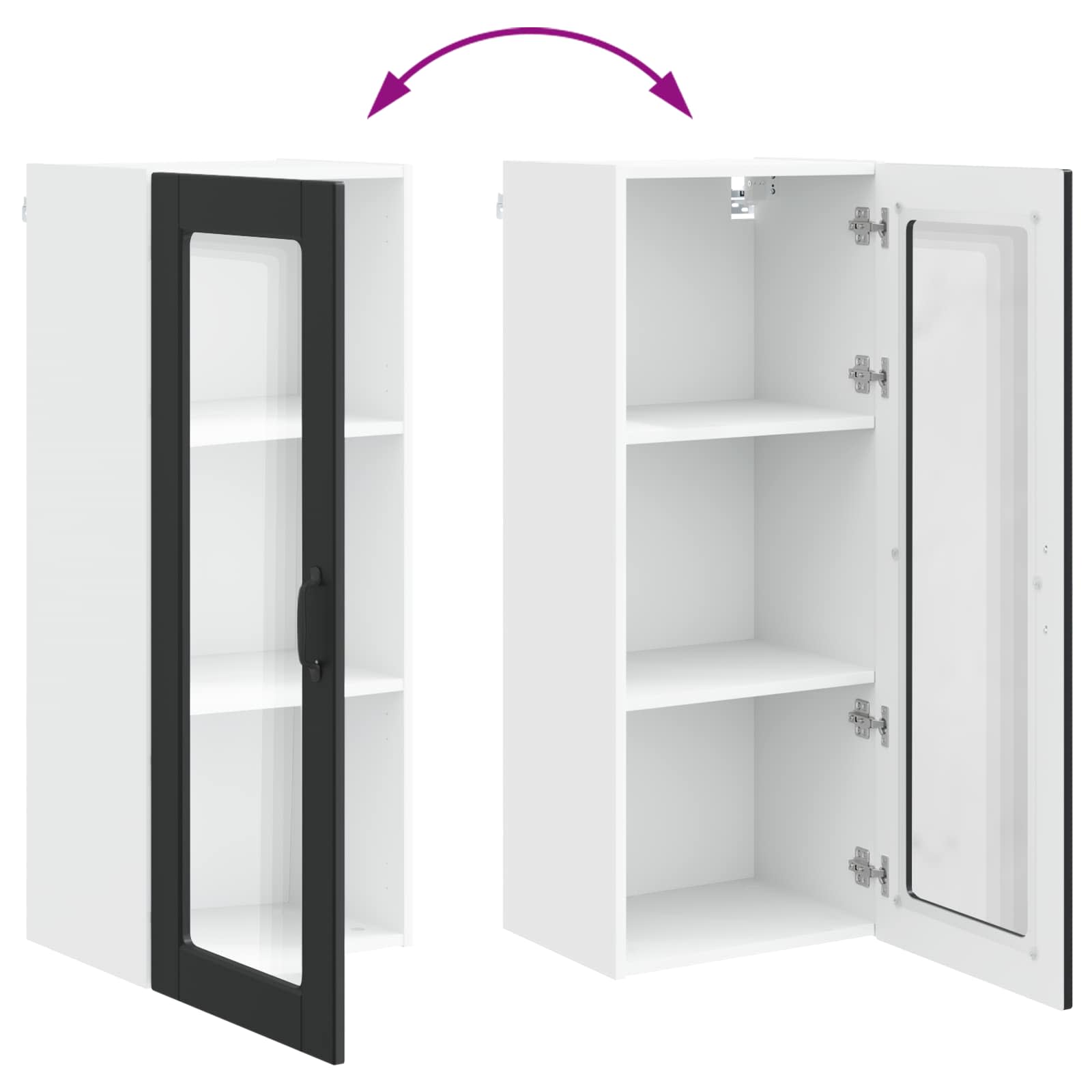Køkkenskab med hylde Sort 40 x 31 x 100 cm Konstrueret træ