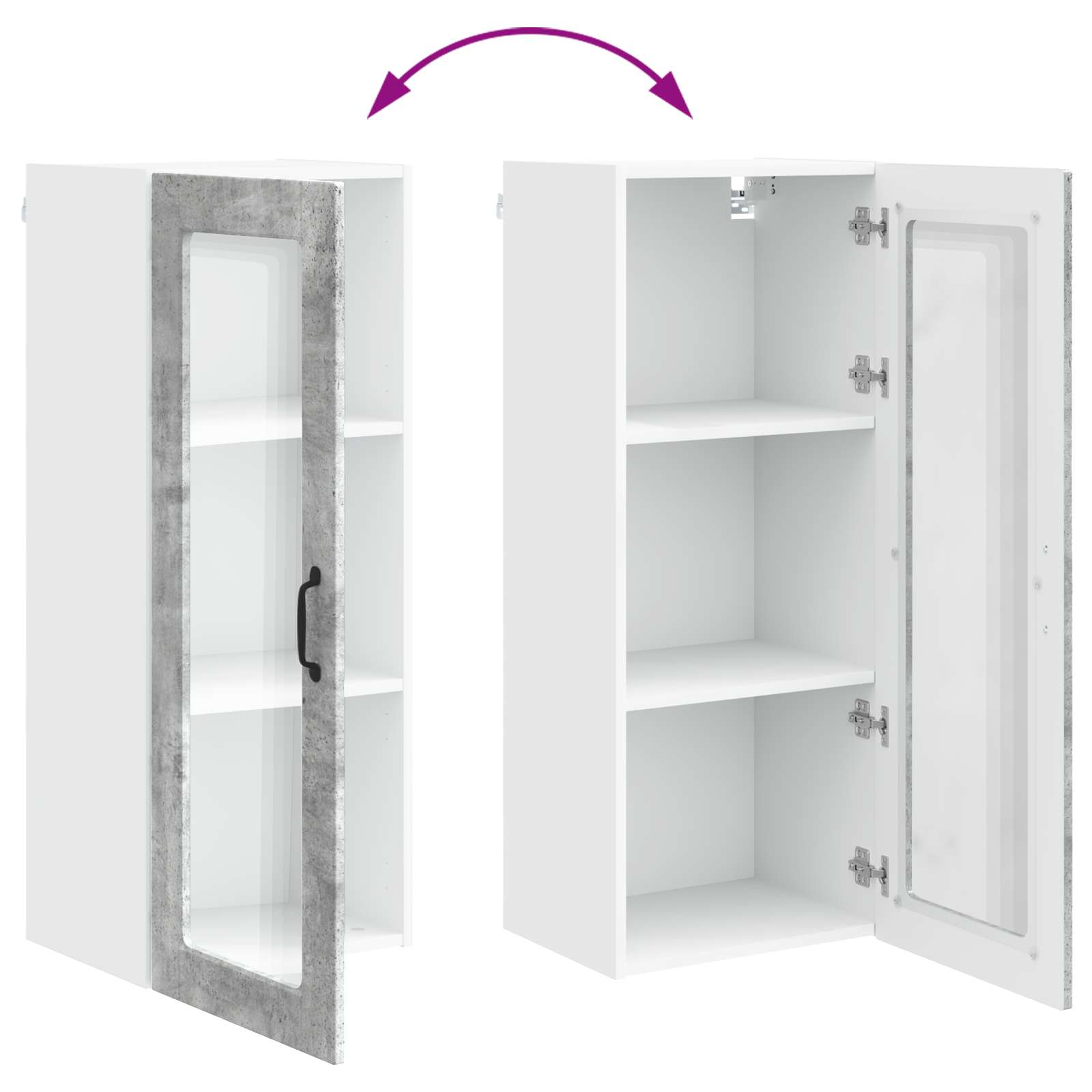 Køkkenskab med hylde Beton Grå 40 x 31 x 100 cm Konstrueret træ