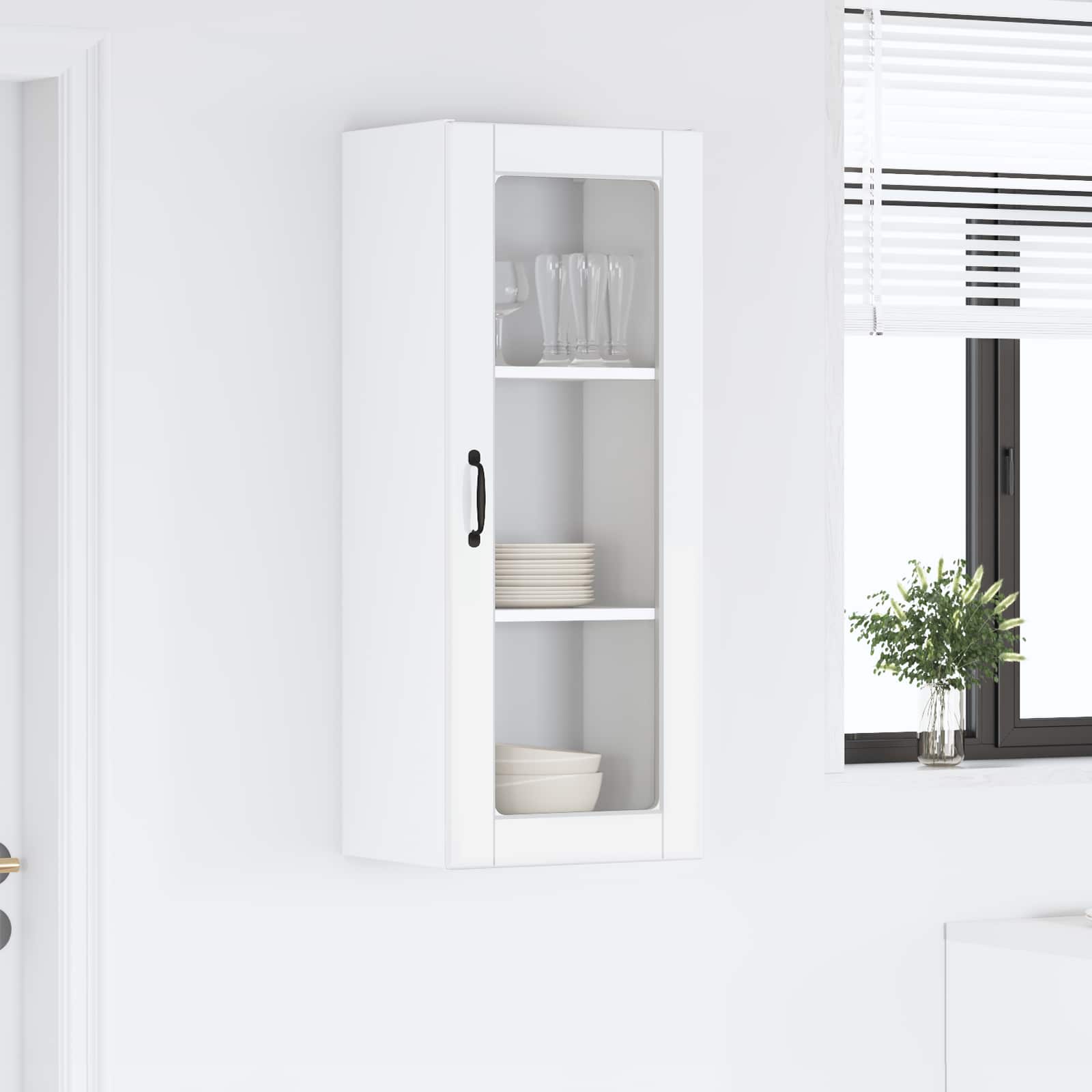 Væglågskab PORTO Høj gloss hvid 40 x 31 x 100 cm