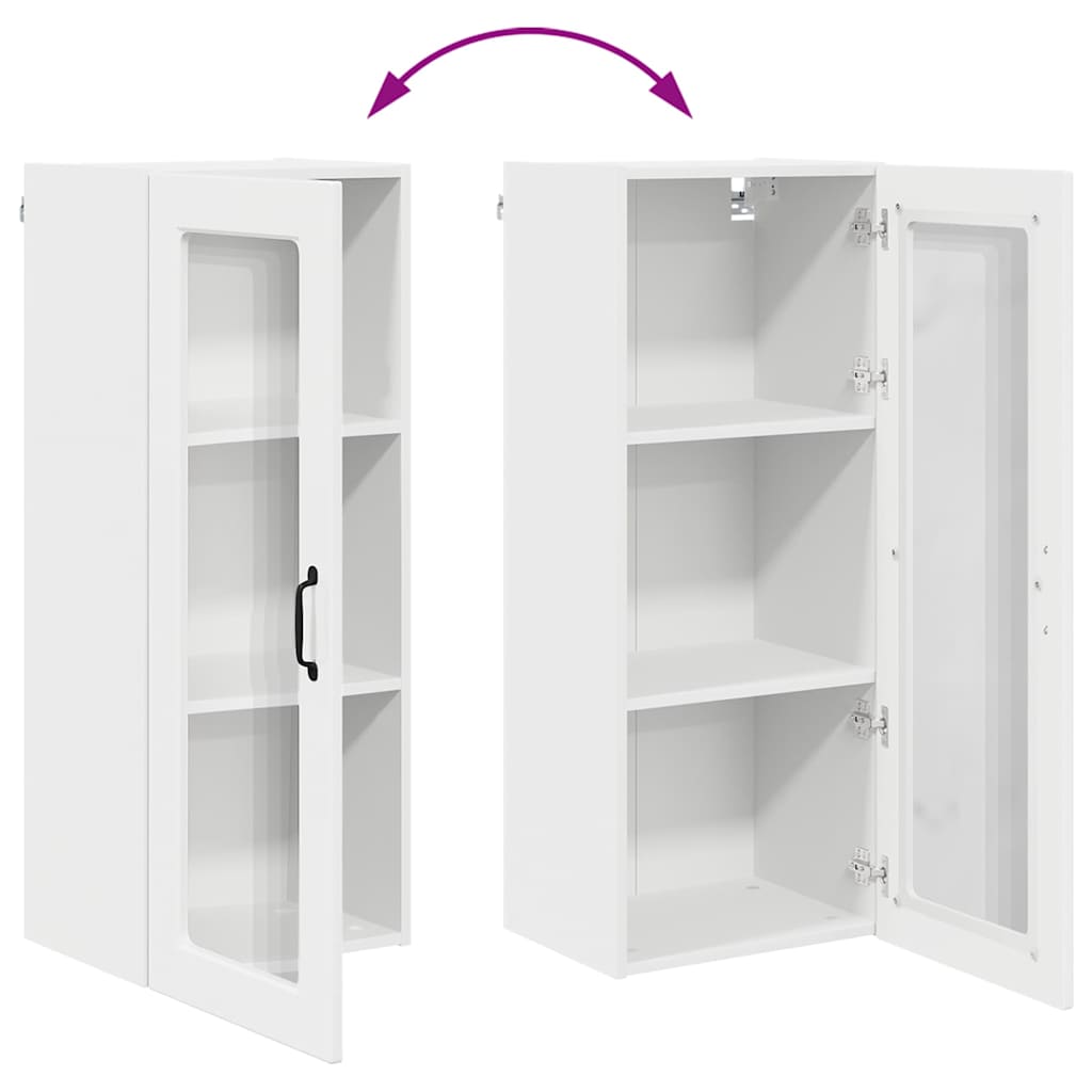 Vægskab til køkken med hylde Høj gloss hvid 40 x 31 x 100 cm