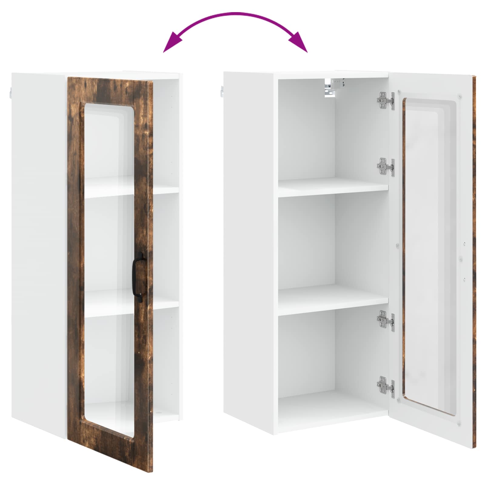 Køkkenskab med hylde Røget eg 40 x 31 x 100 cm Konstrueret træ