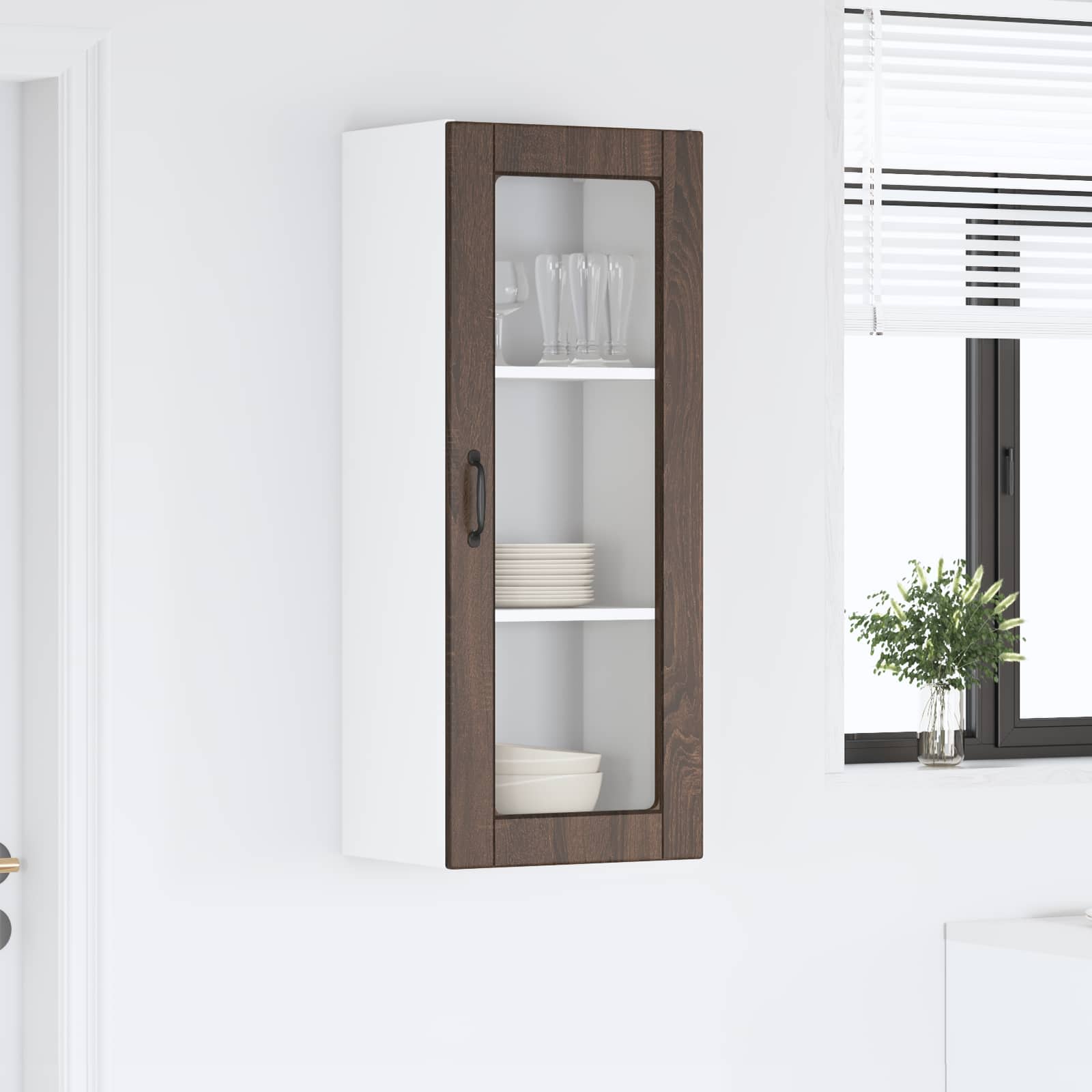 Køkkenskab med hylde Brun eg 40 x 31 x 100 cm Konstrueret træ