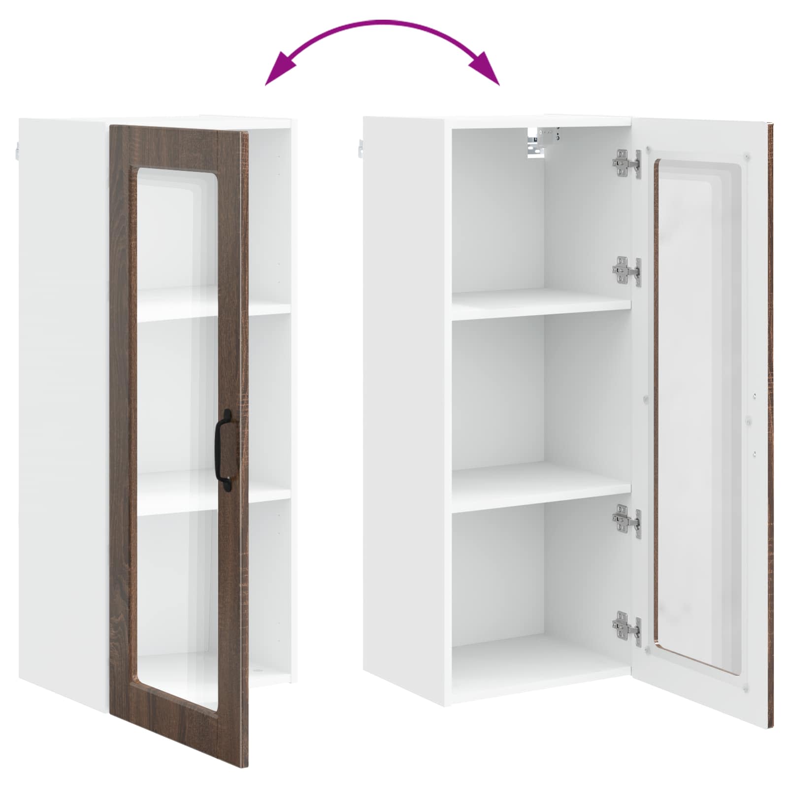 Køkkenskab med hylde Brun eg 40 x 31 x 100 cm Konstrueret træ