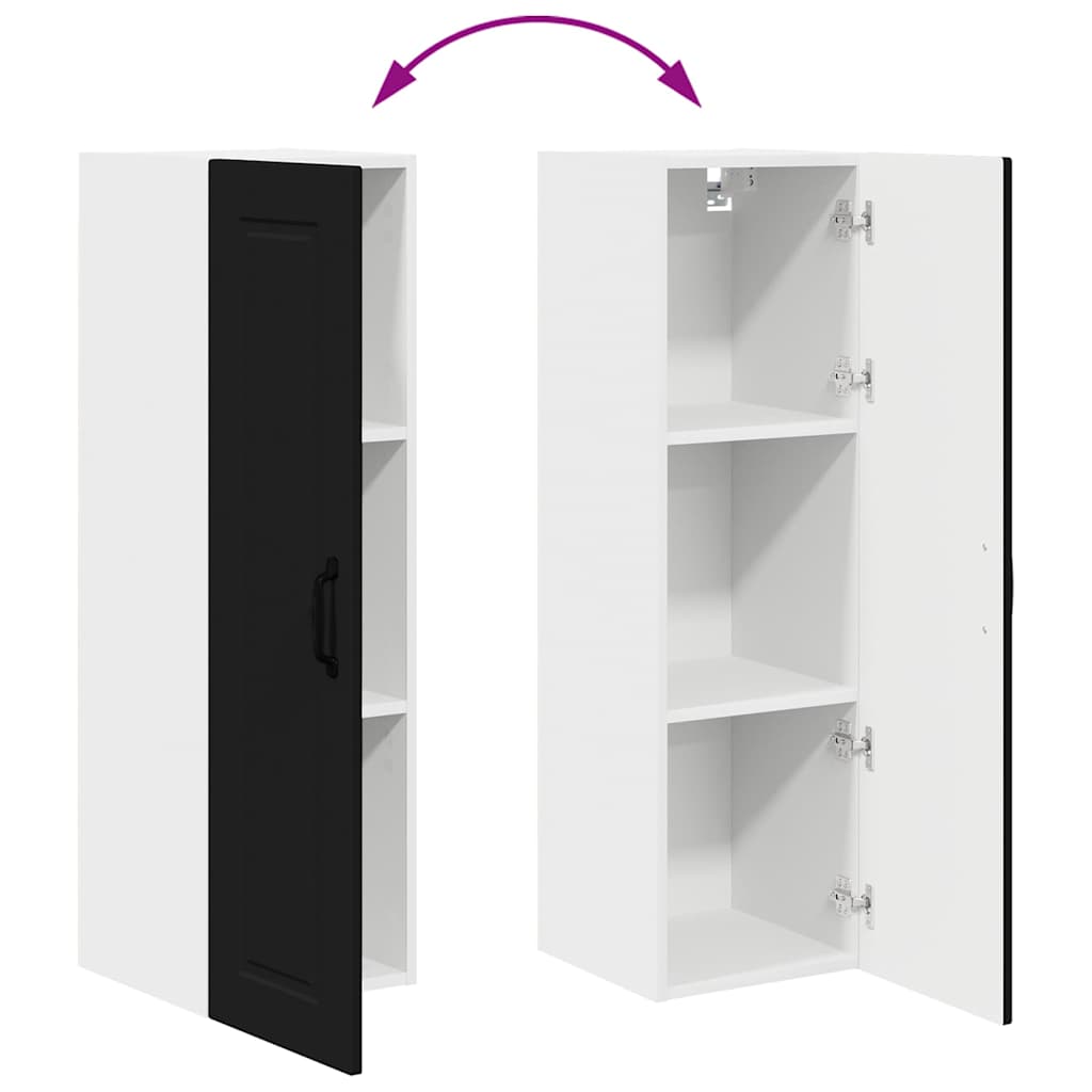 Vægskab til køkken Sort 30 x 31 x 100 cm Konstrueret træ