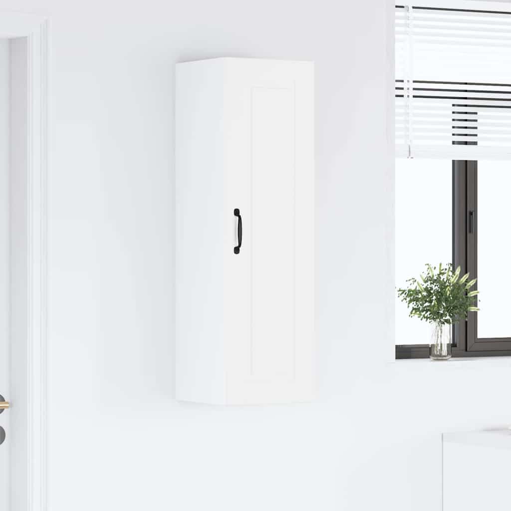 Vægskab til køkken med hylde Høj gloss hvid 30 x 31 x 100 cm