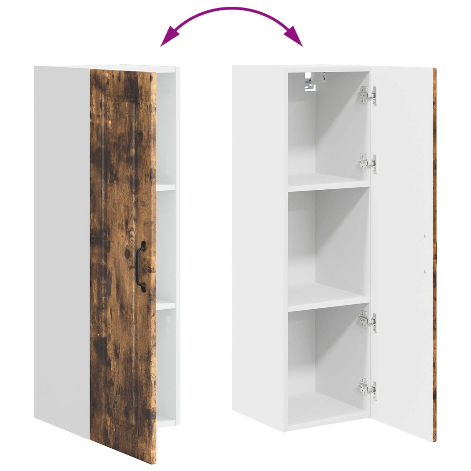 Køkkenskab med hylde Røget eg 30 x 31 x 100 cm Konstrueret træ