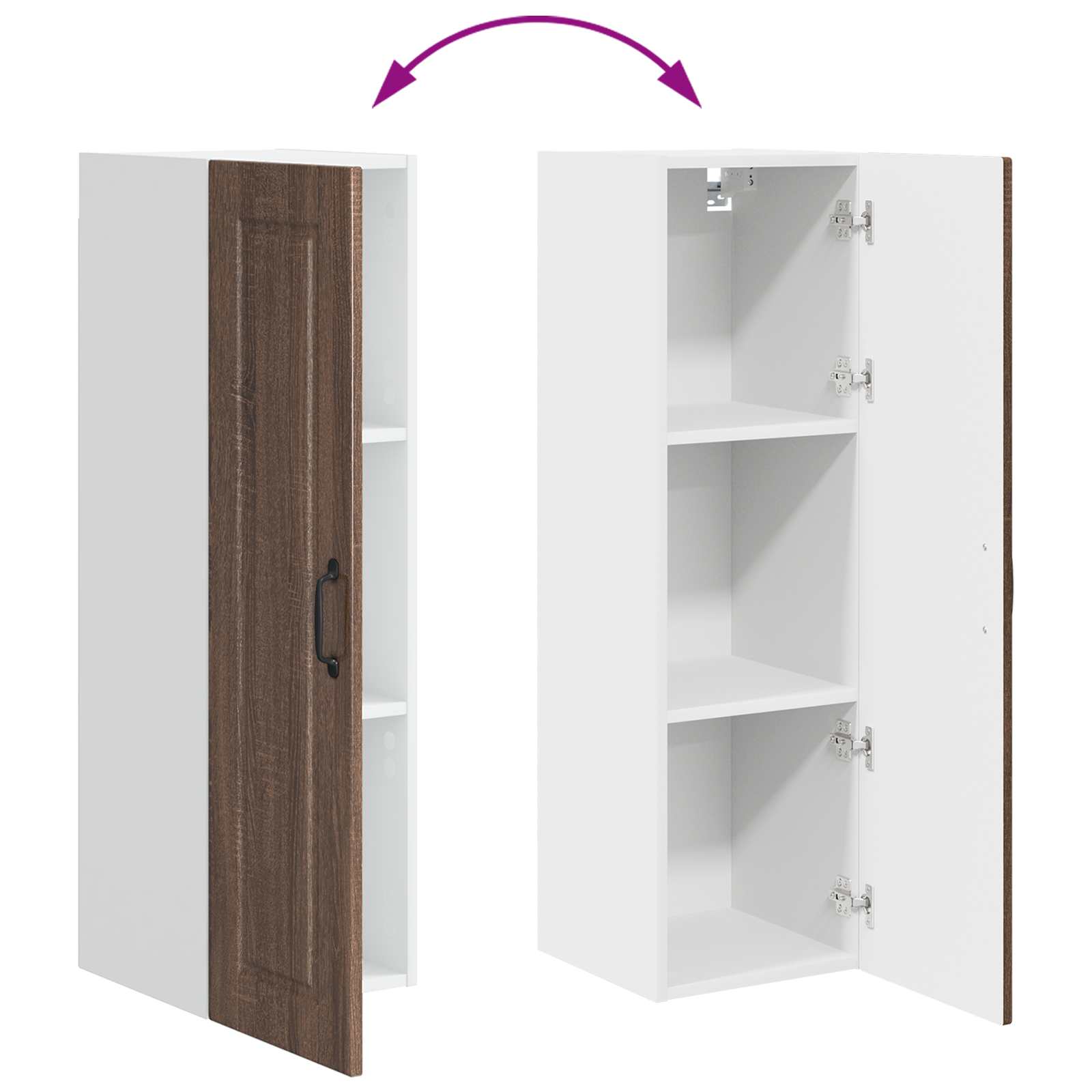 Køkkenskab med hylde Brun eg 30 x 31 x 100 cm Konstrueret træ