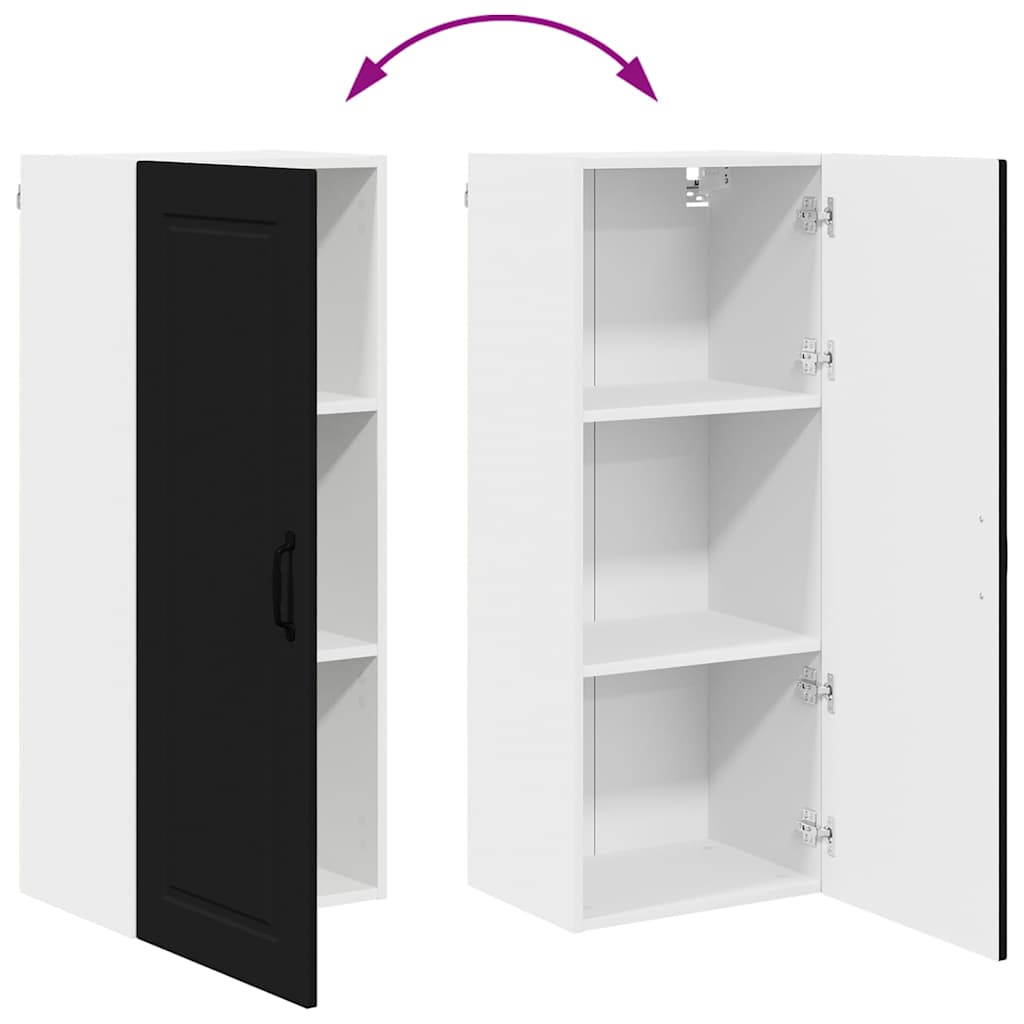 Vægskab til køkken Sort 40 x 31 x 100 cm Konstrueret træ