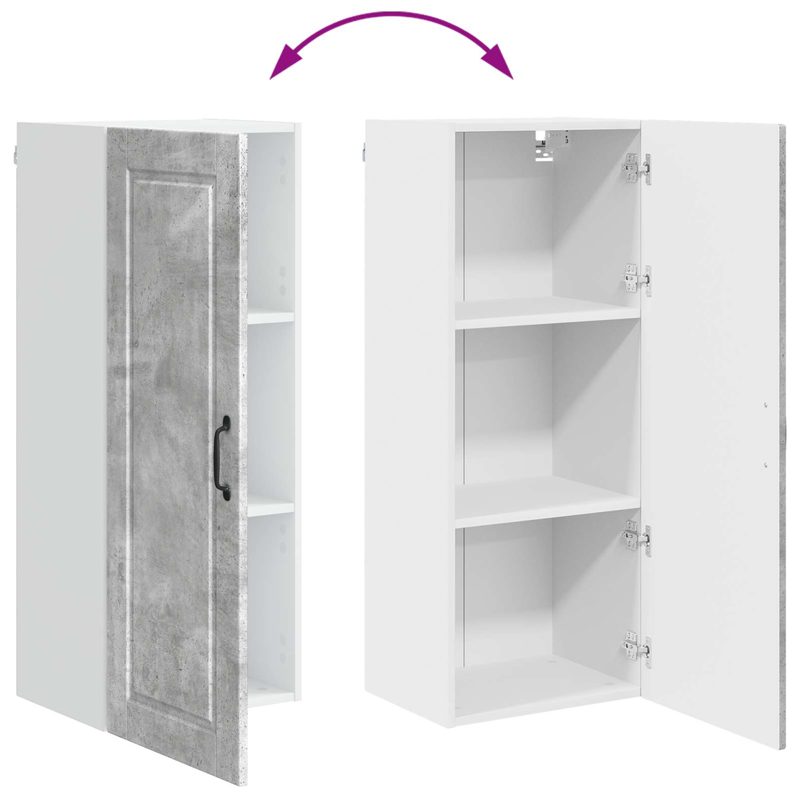 Køkkenskab med hylde Beton Grå 40 x 31 x 100 cm Konstrueret træ