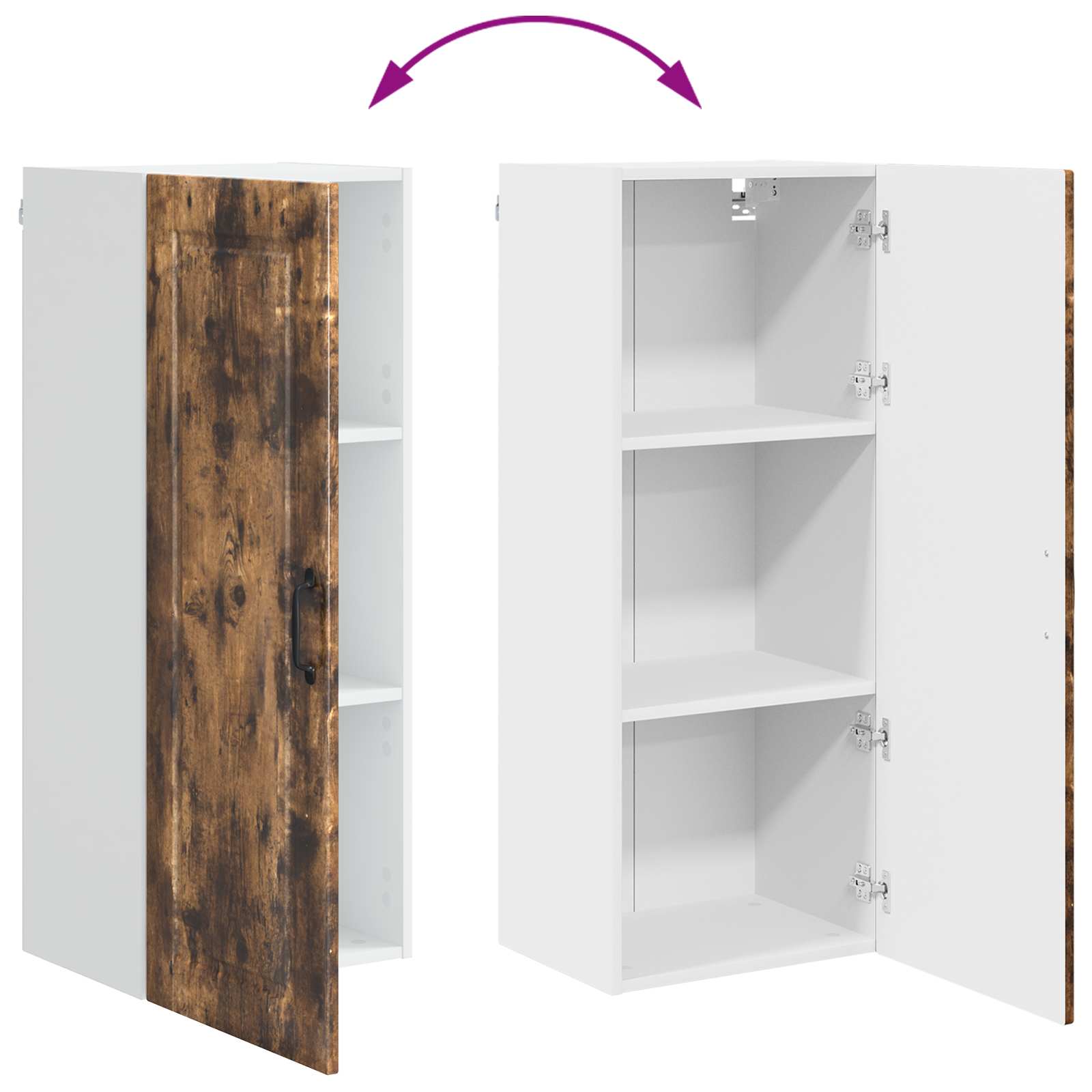 Køkkenskab med hylde Røget eg 40 x 31 x 100 cm Konstrueret træ