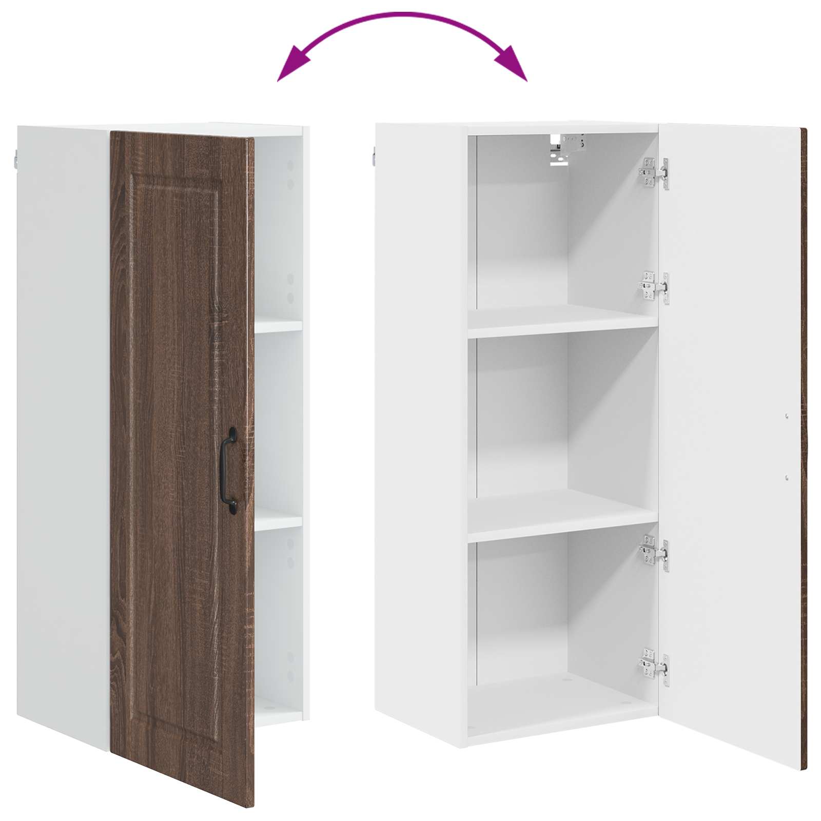 Køkkenskab med hylde Brun eg 40 x 31 x 100 cm Konstrueret træ