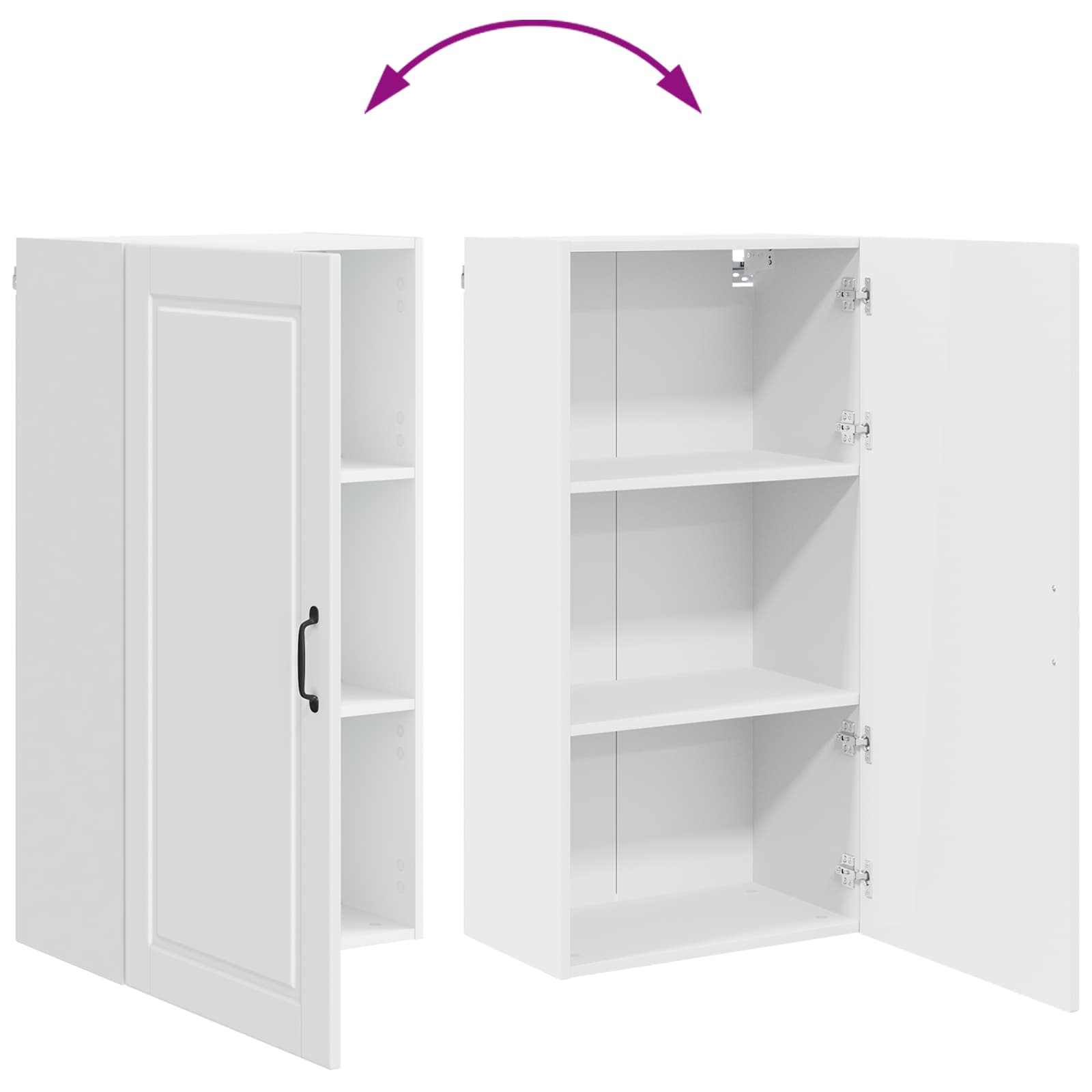 Køkkenskab med hylde Hvid 50 x 31 x 100 cm Konstrueret træ