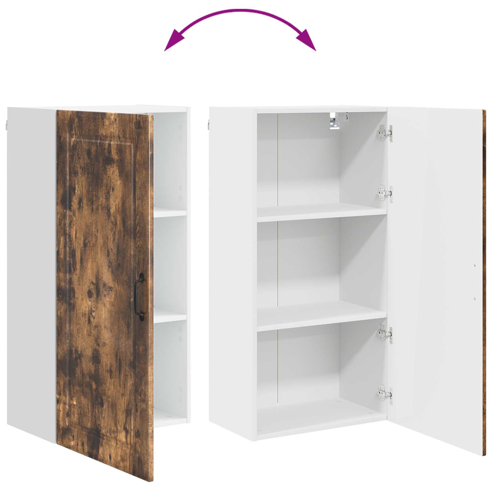 Køkkenskab med hylde Røget eg 50 x 31 x 100 cm Konstrueret træ