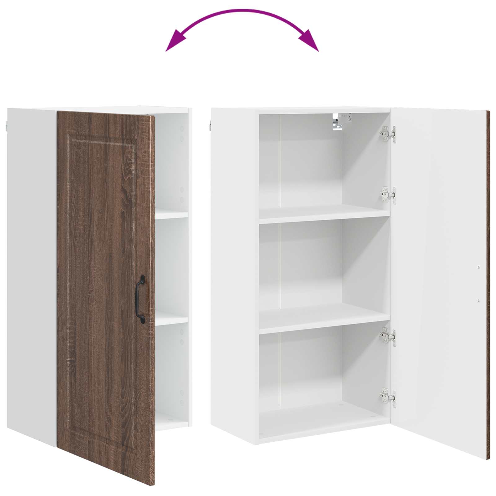 Køkkenskab med hylde Brun eg 50 x 31 x 100 cm Konstrueret træ