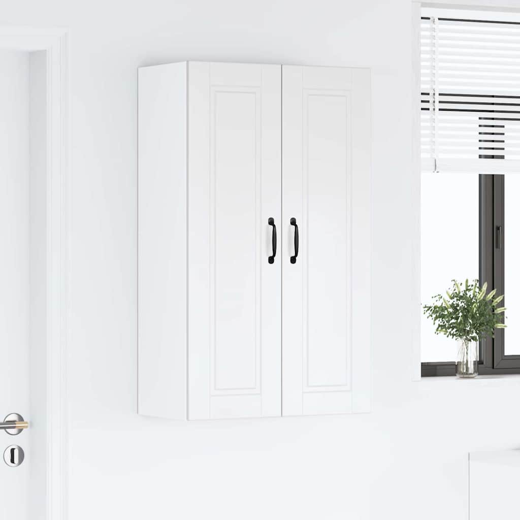 Vægskab til køkken med hylde Høj gloss hvid 60 x 31 x 100 cm