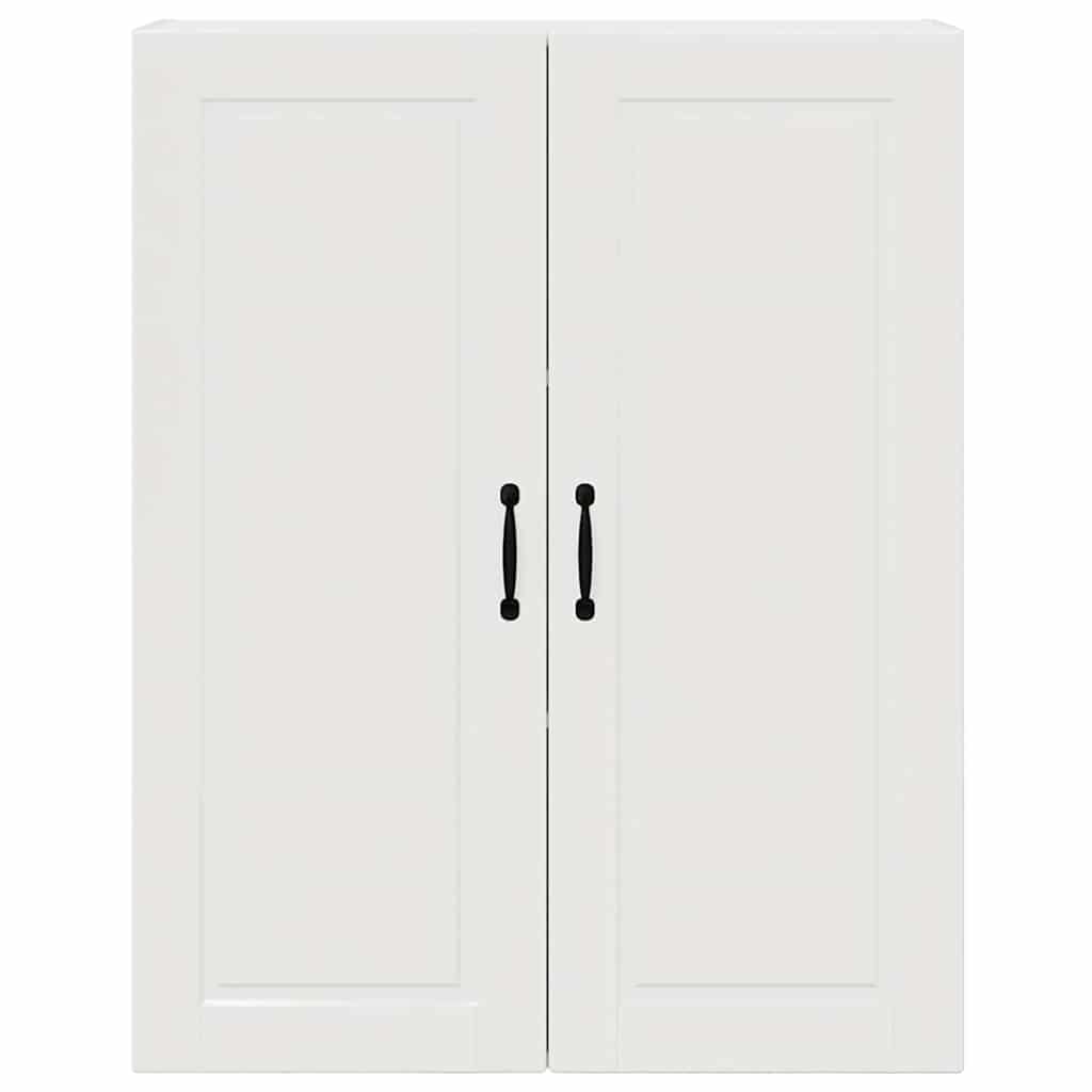 Vægskab til køkken med hylde Høj gloss hvid 80 x 31 x 100 cm