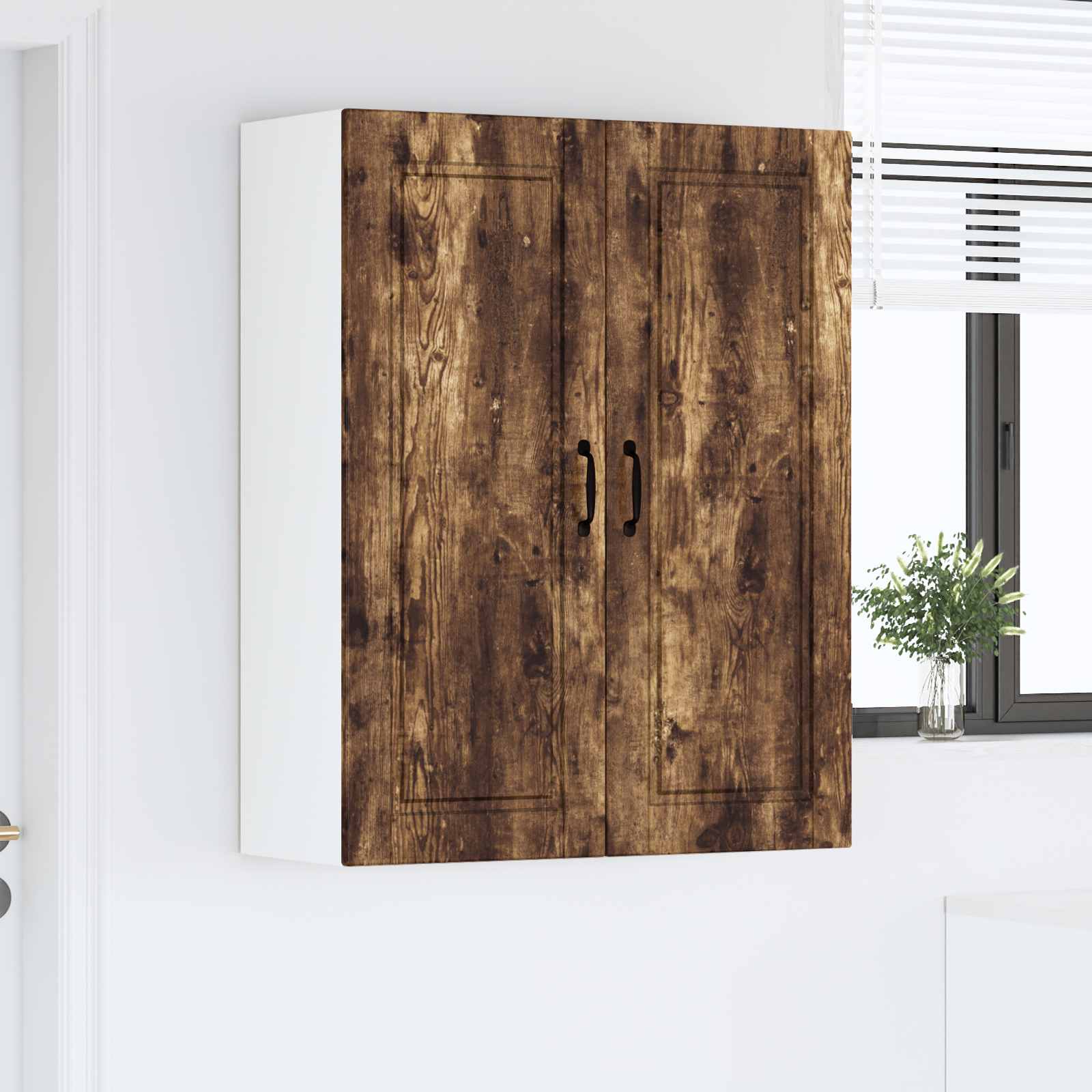 Køkkenskab med hylde Røget eg 80 x 31 x 100 cm Konstrueret træ