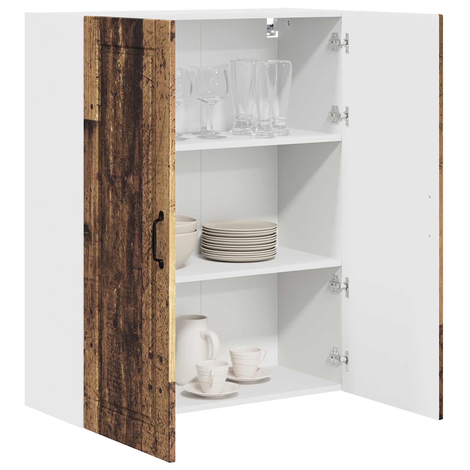 Vægskab PORTO Gammelt træ 80 x 31 x 100 cm Konstrueret træ