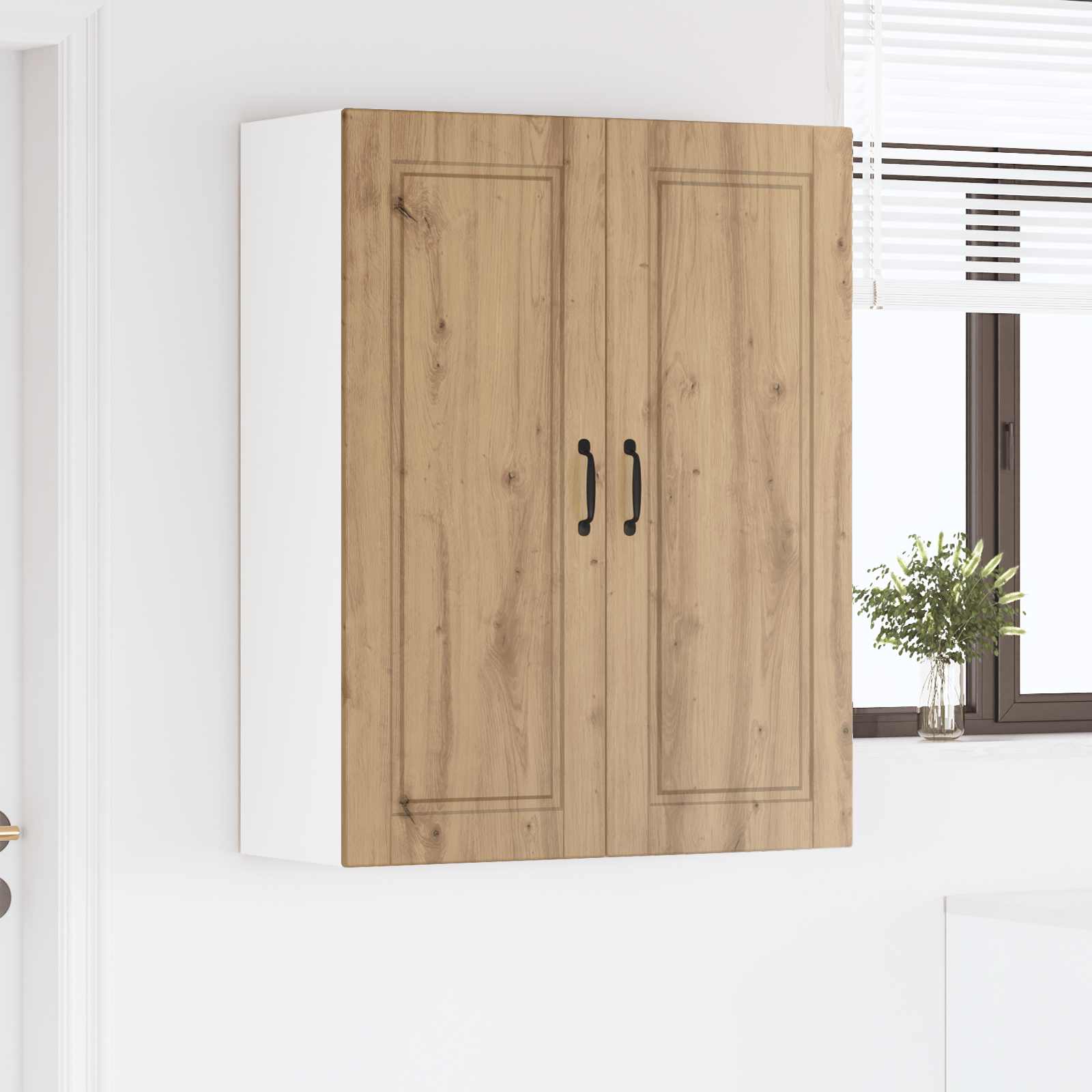 Vægskab PORTO Artisan Egetræ 80 x 31 x 100 cm Konstrueret træ