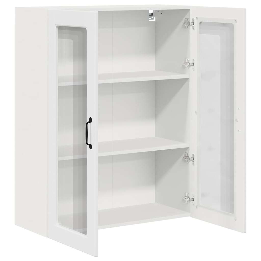 Vægskab til køkken med hylde Høj gloss hvid 80 x 31 x 100 cm