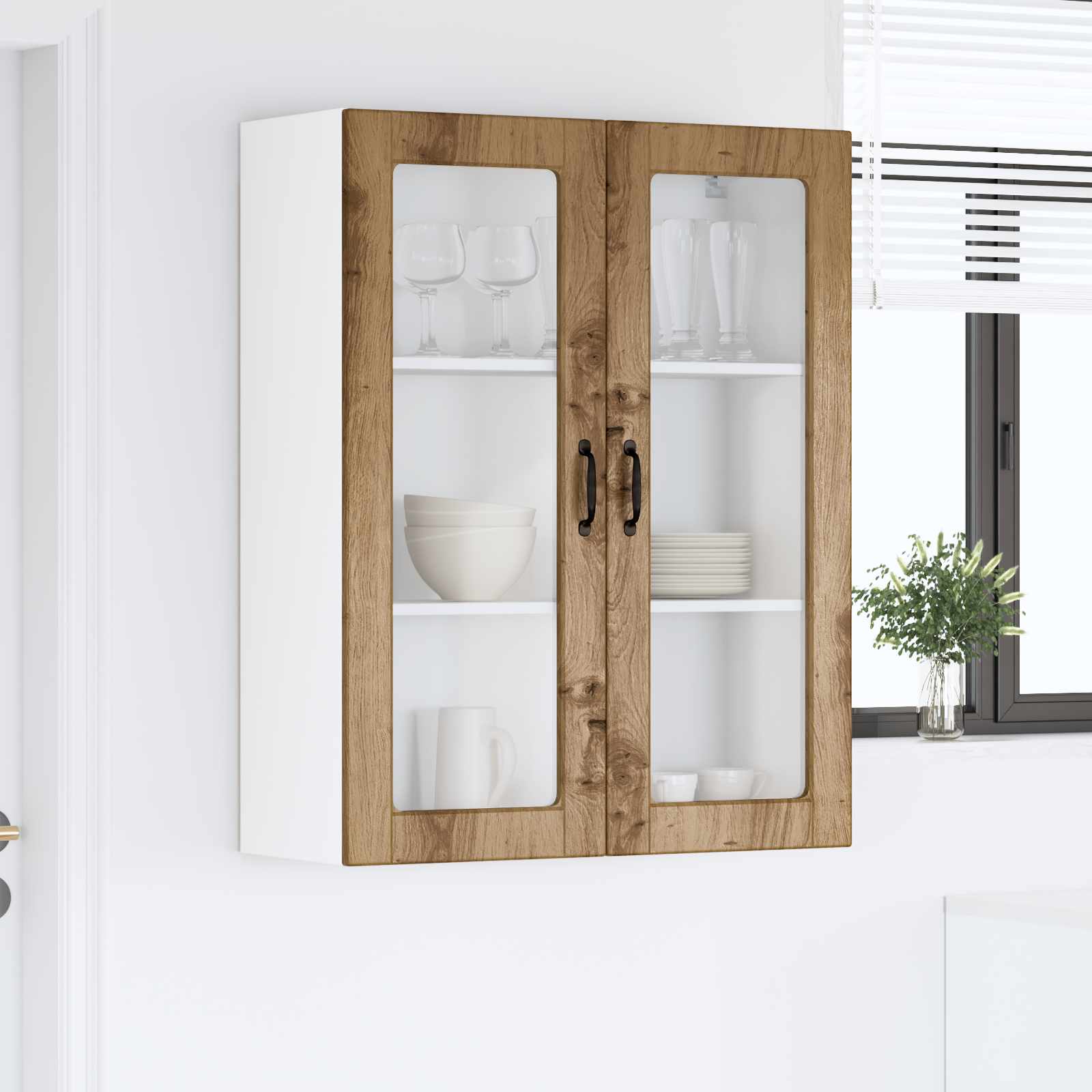 Væglågskab PORTO Artisan Egetræ 80 x 31 x 100 cm