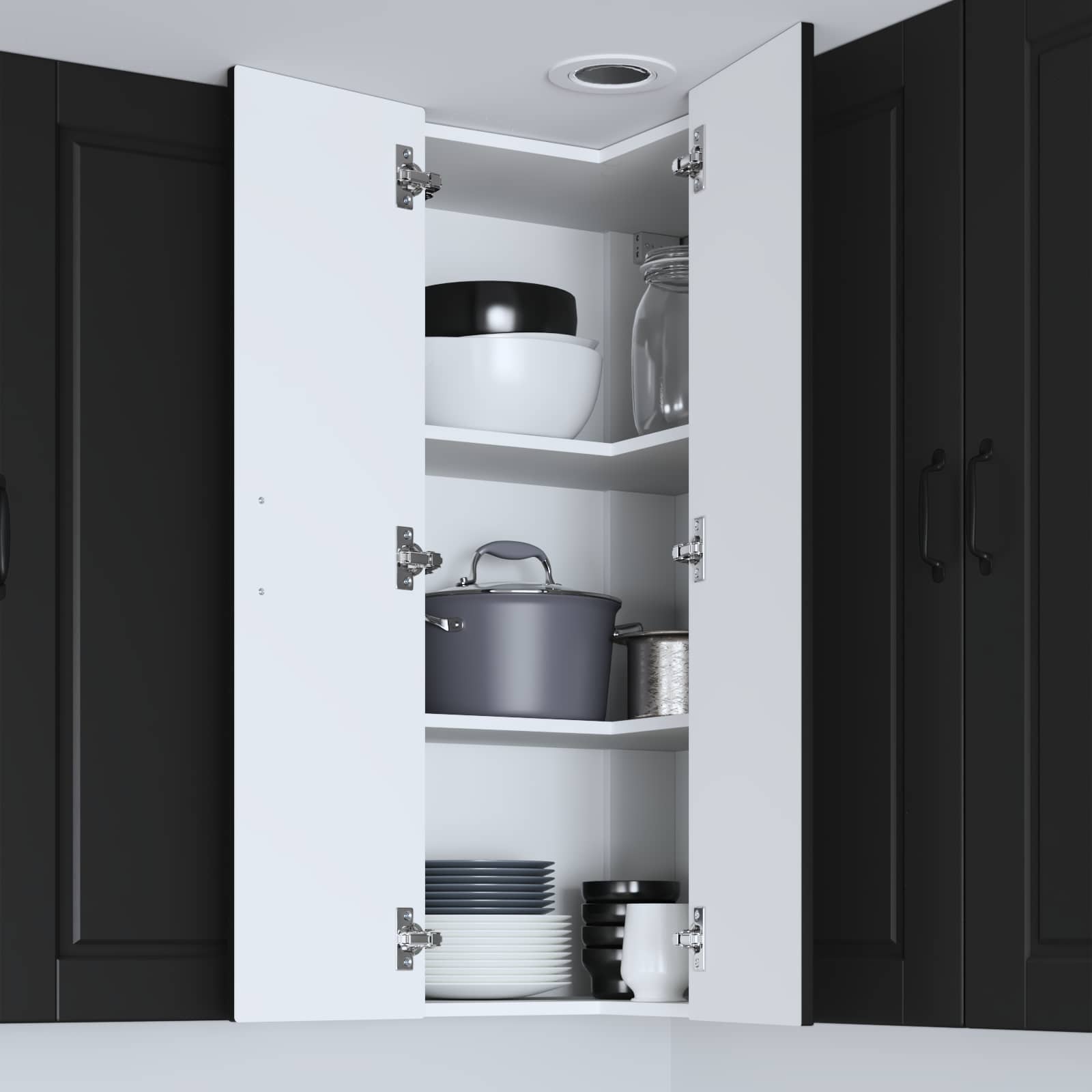 Køkkenskab med hylde Sort 57 x 57 x 100 cm Konstrueret træ