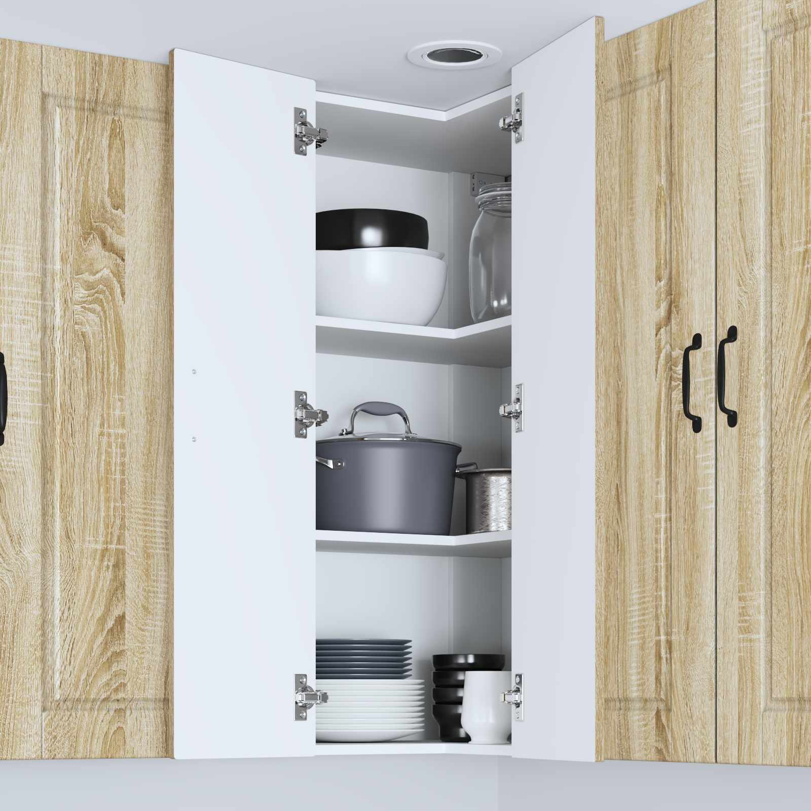 Køkkenskab med hylde Sonoma eg 57 x 57 x 100 cm Konstrueret træ