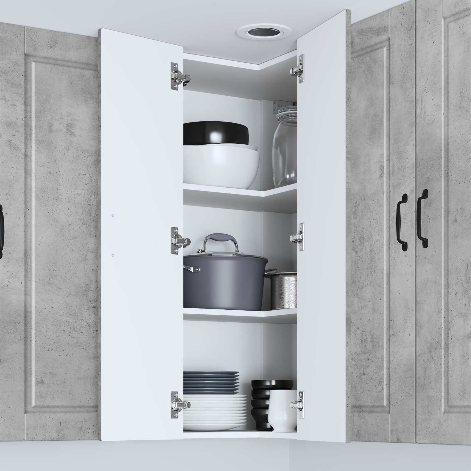 Køkkenskab med hylde Beton Grå 57 x 57 x 100 cm Konstrueret træ